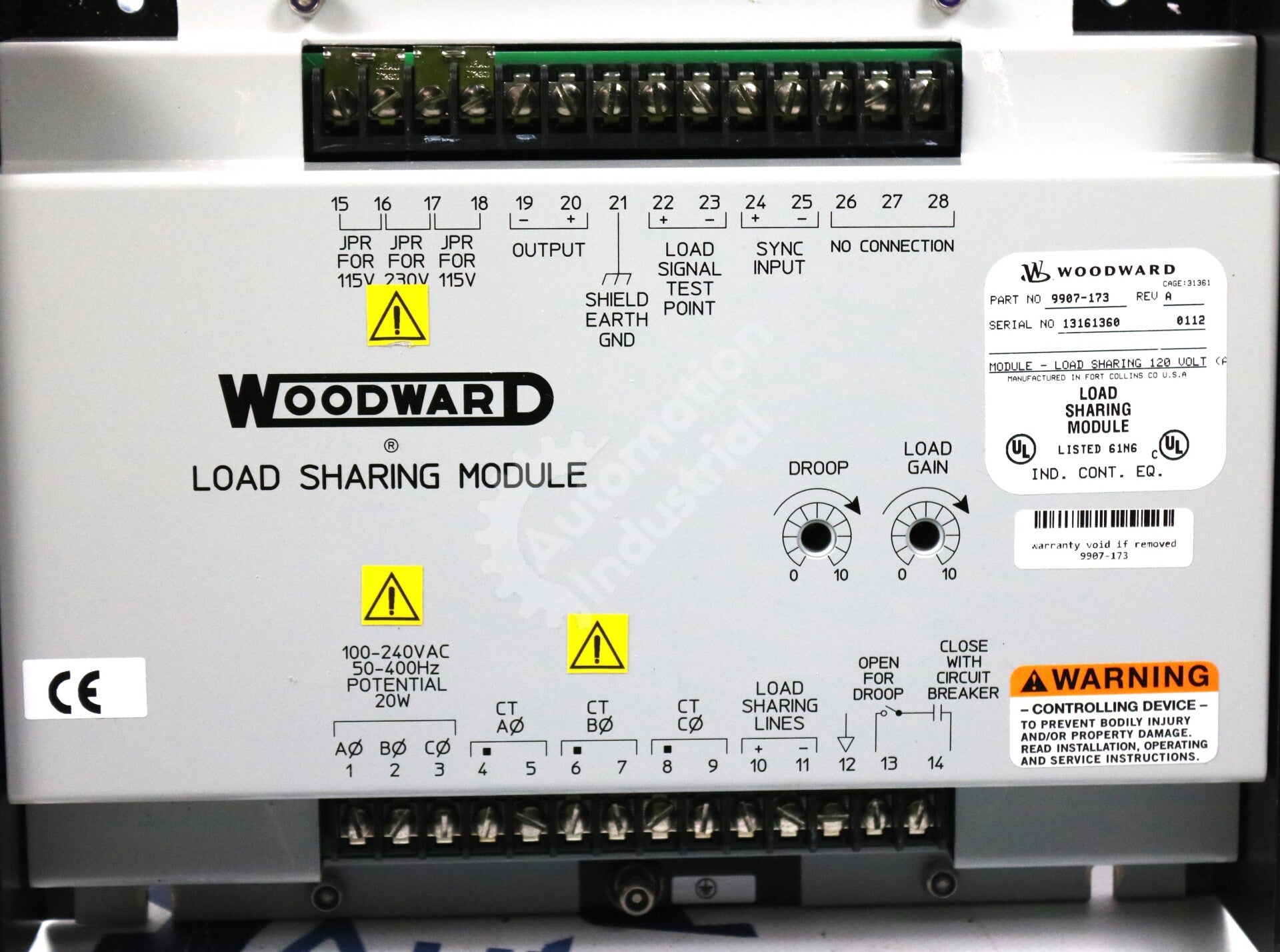 9907-173 By Woodward 20 Watt Load Sharing Module