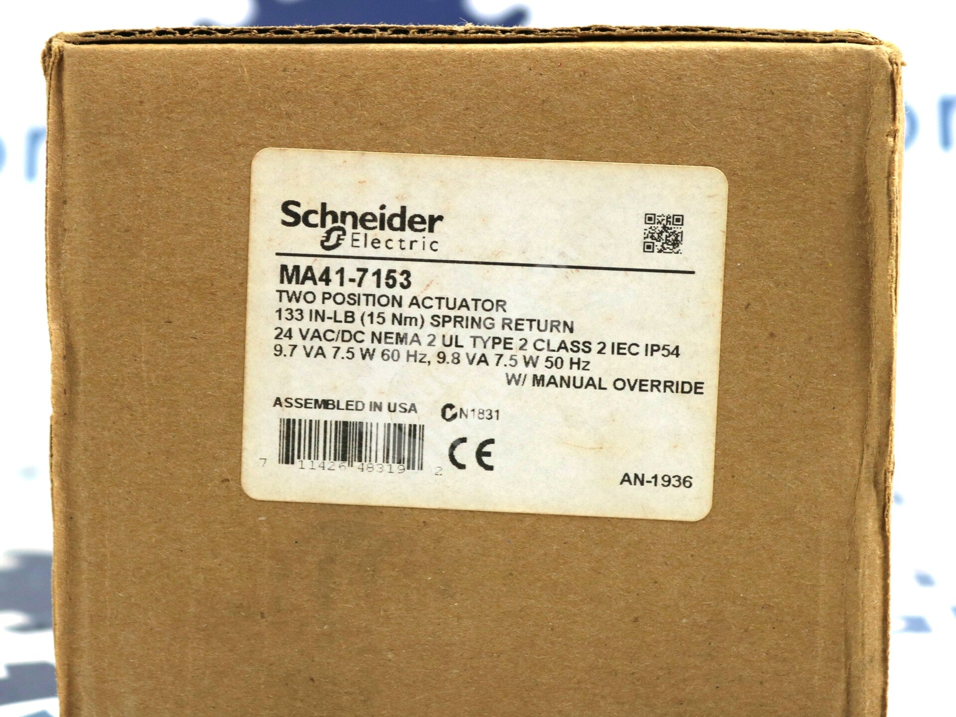 MA41-7153 By Schneider Electric 15 Nm Spring Return Two-Position Actuator NSFP