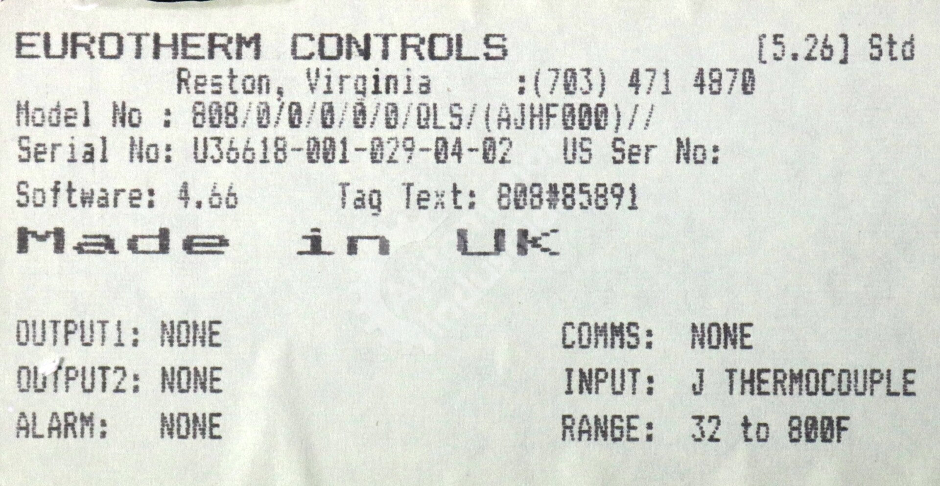 808/0/0/0/0/0/QLS By Eurotherm vertical temperature controller 808 Series NFSP