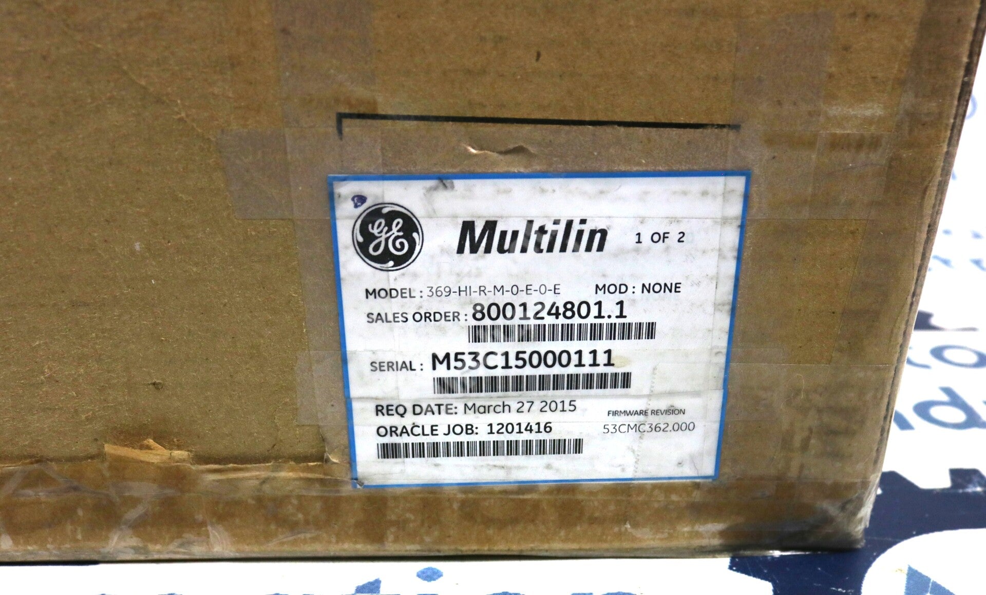 369-HI-R-M-0-E-0-E By GE Multilin 50-300VDC Motor Management Relay NSFP