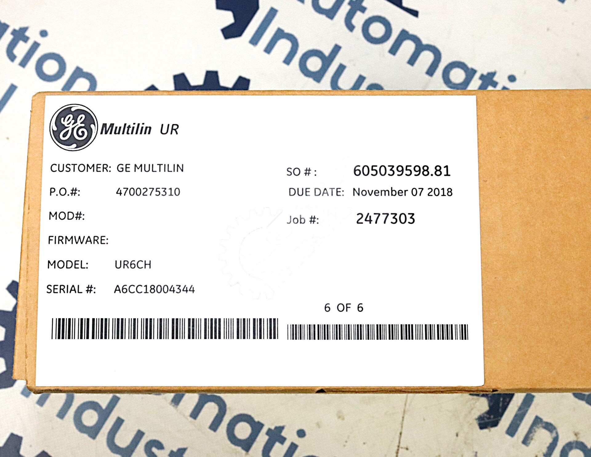 UR 6CH By GE Multilin UR-6CH 8 Form-C Digital Outputs Digital I/O Module NSFP