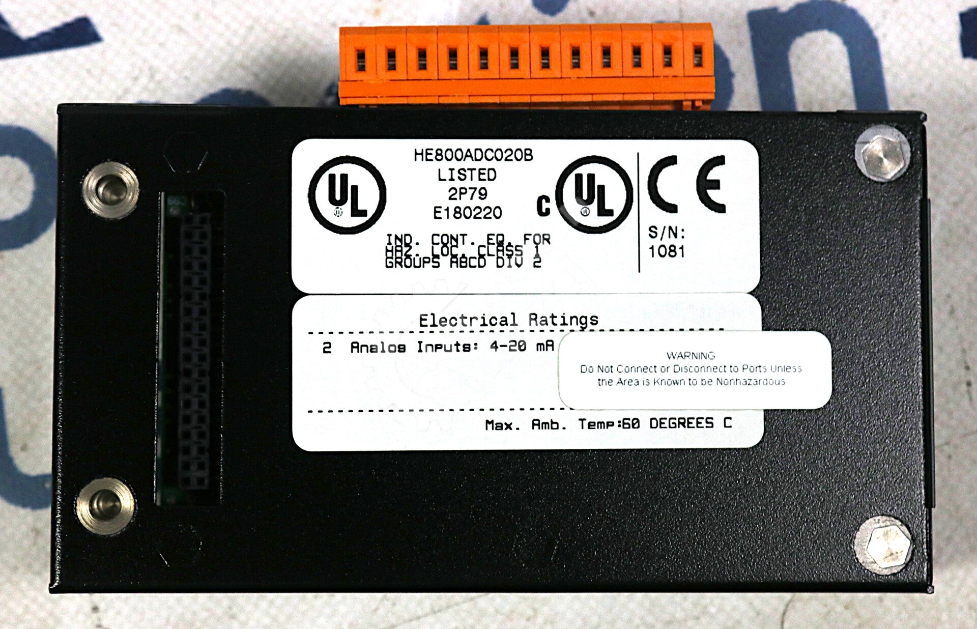 HE800ADC020 By Horner Electric HE800ADC020B 4-20MA  2-Analog Input Module NSFP