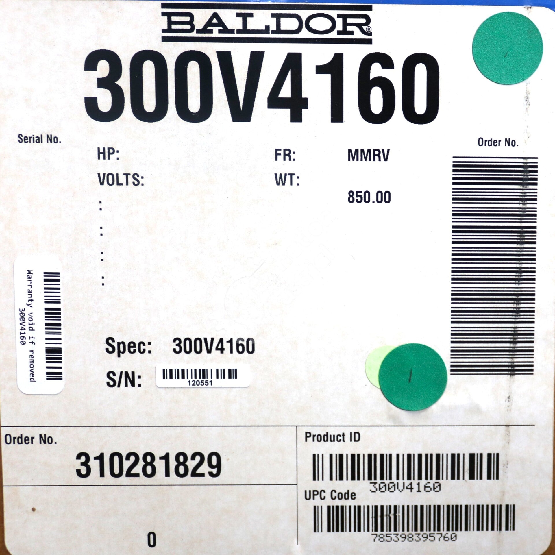 300V4160 By Reliance Electric 300HP Drive GV3000 New Surplus Factory Package