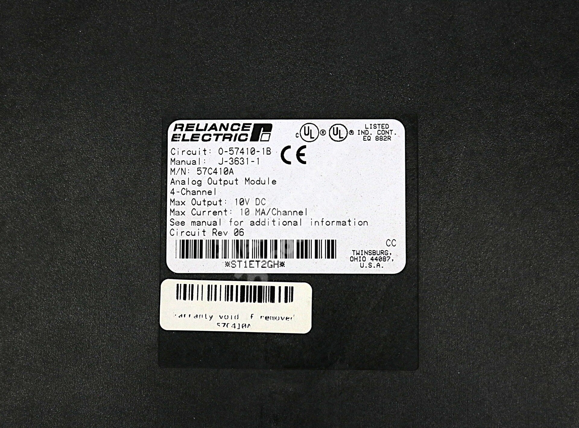 57C410A By Reliance Electric 4-CH Analog Output Module AutoMax NSFP