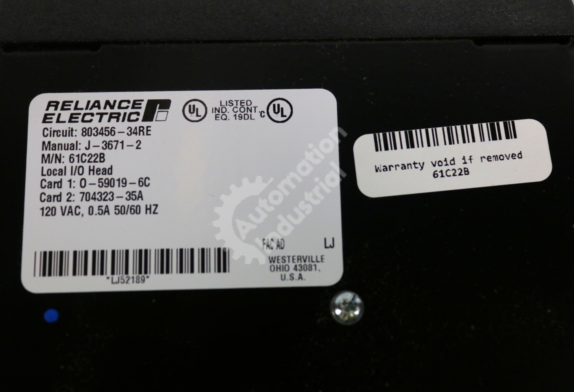 61C22B By Reliance Electric AutoMate 120VAC Local I/O Head Power Module NSFP