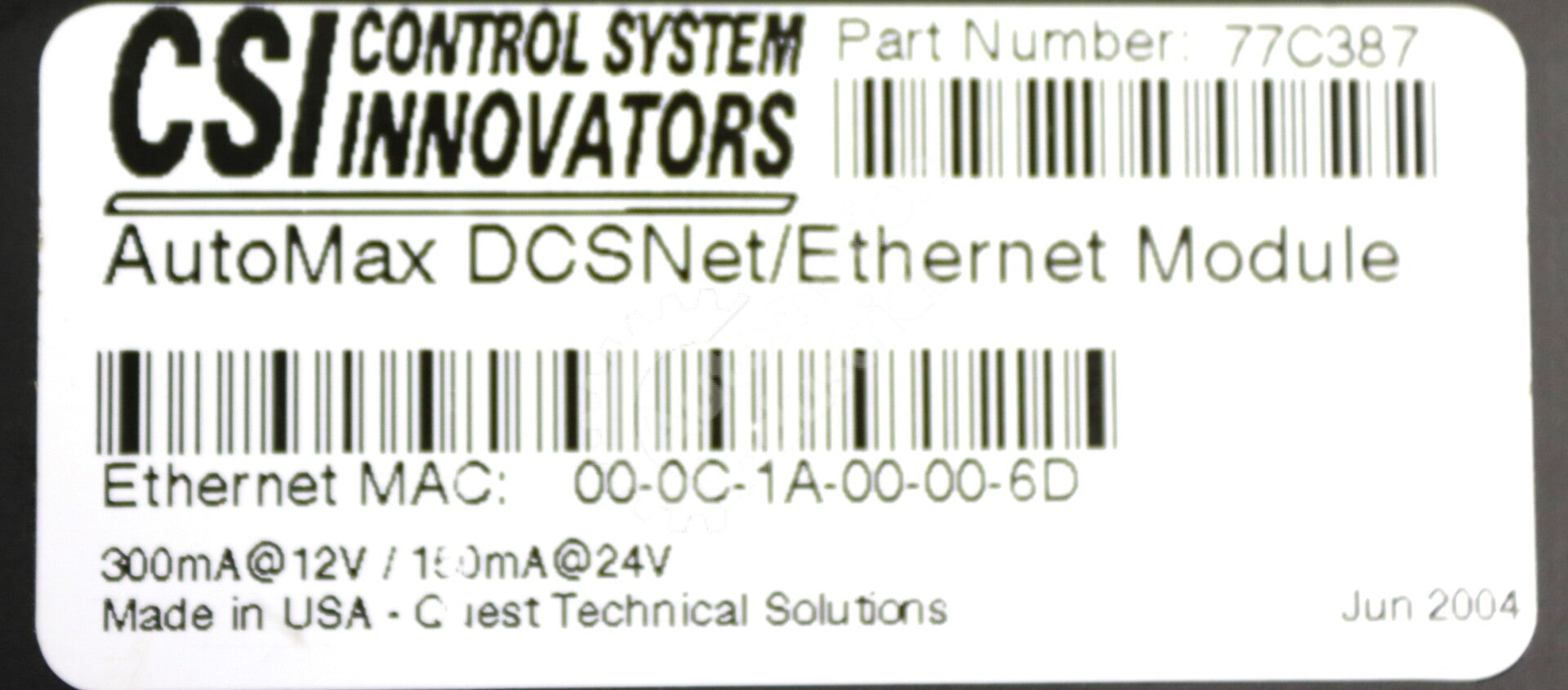 77C387 By Reliance Electric DCSNet/Ethernet Module NSFP AutoMax