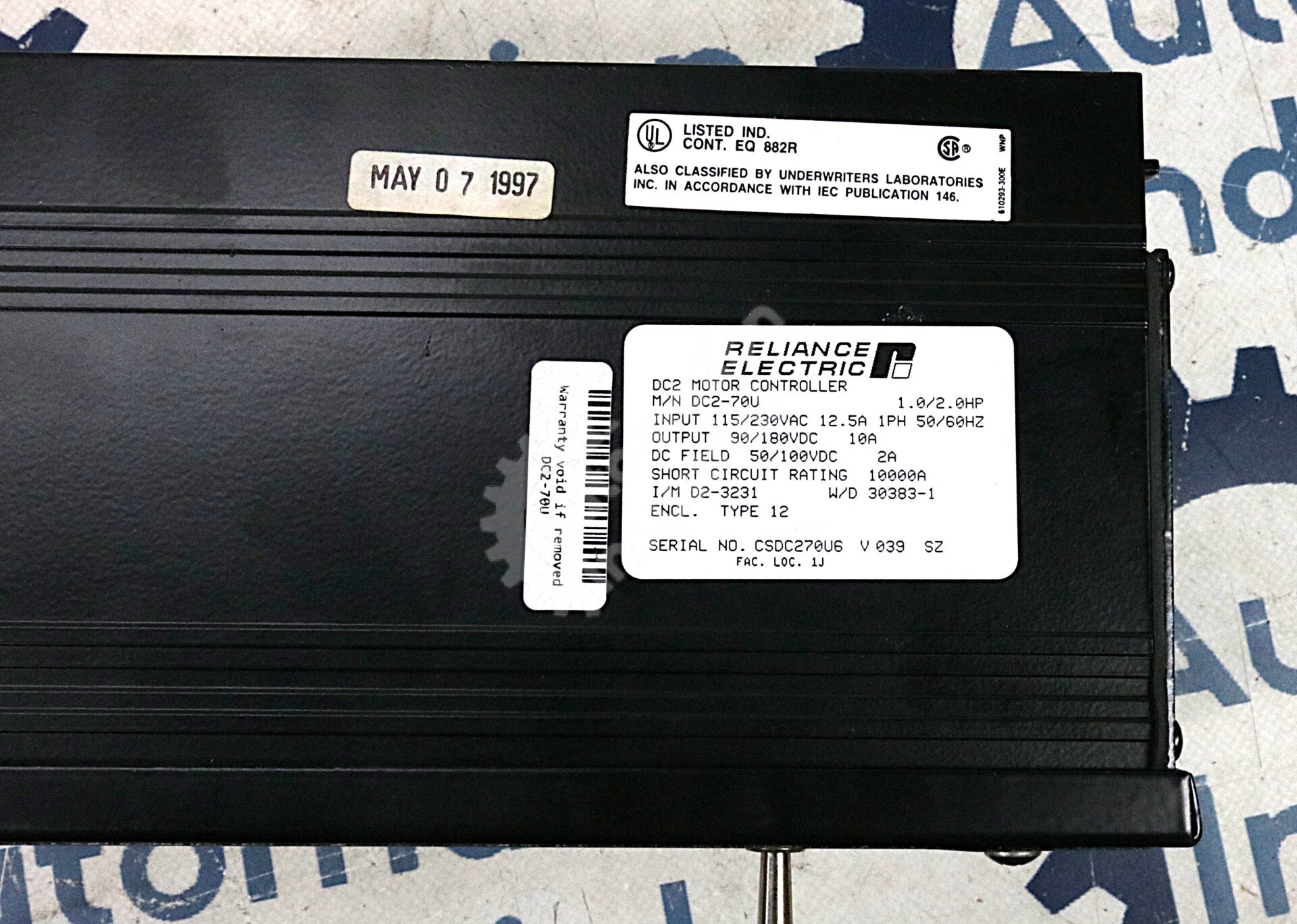 DC2-70U By Reliance Electric 230VAC 12.5Amp DC Motor Controller Speed Drive NSFP