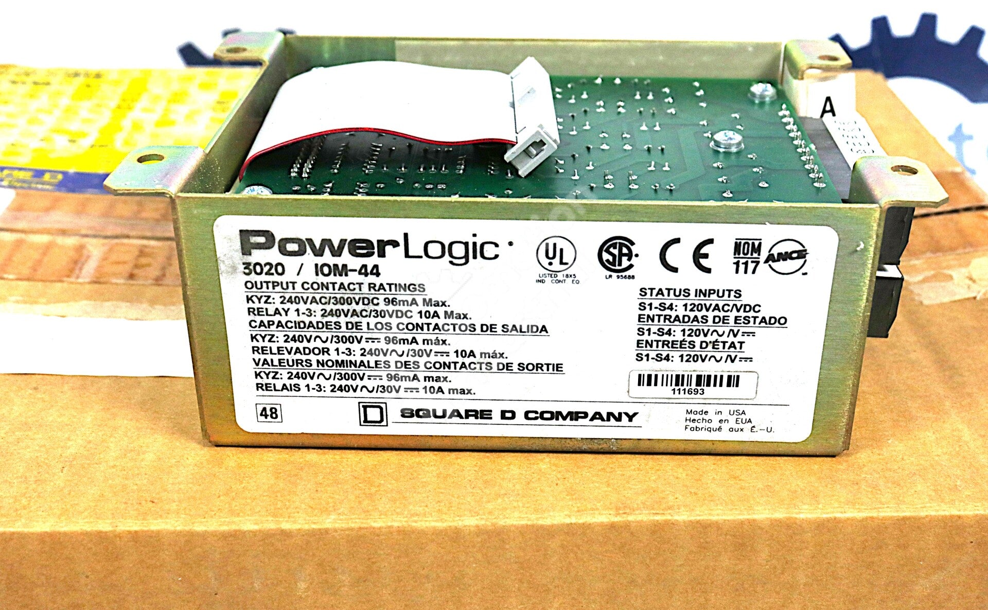IOM-44 By Square D PowerLogic Class 3020 120VAC 4 In/1 Pulse Out I/O Module NSFP