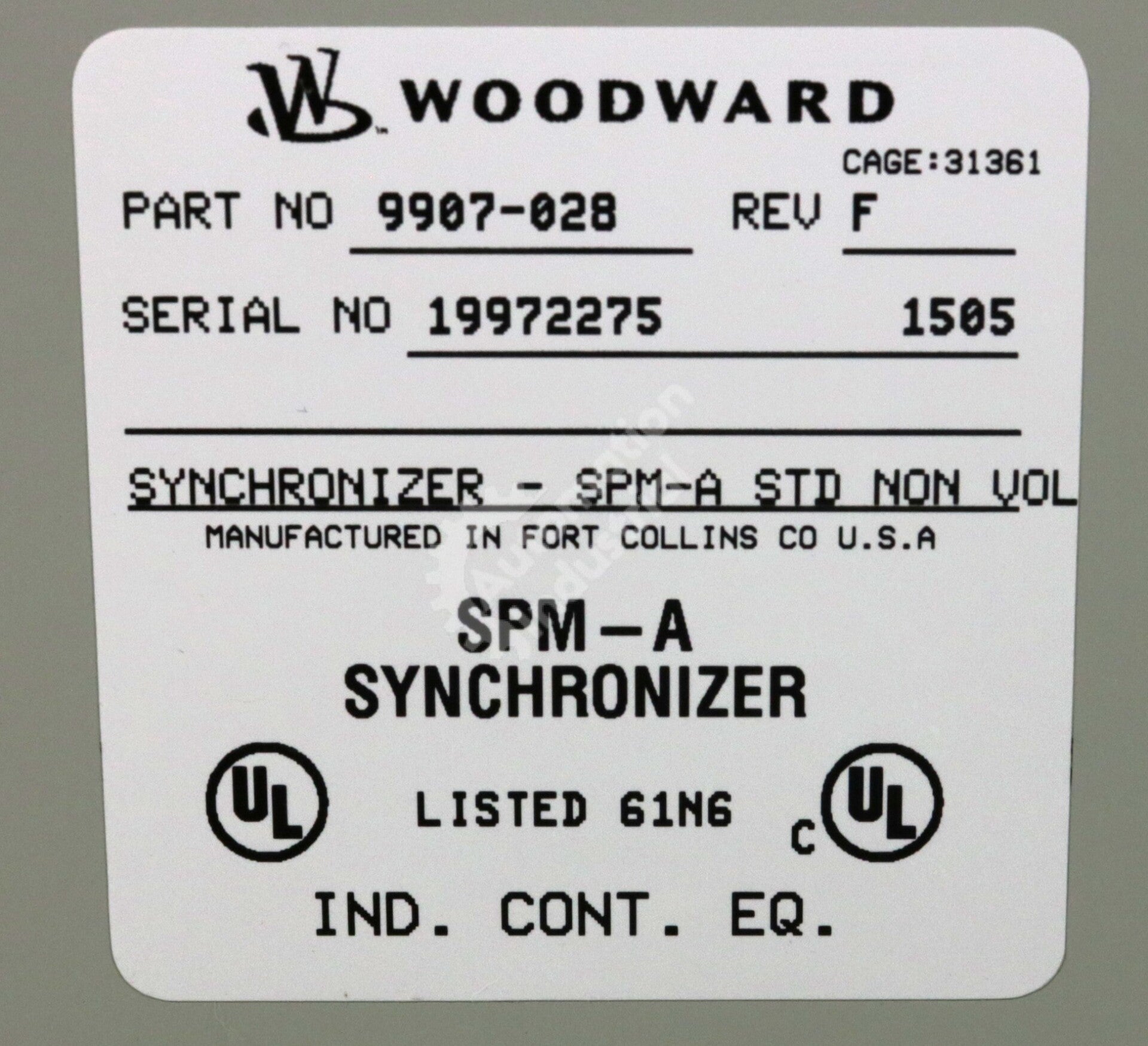 9907-028 By Woodward Speed & Phase Matching Synchronizer NSFP SPM-A