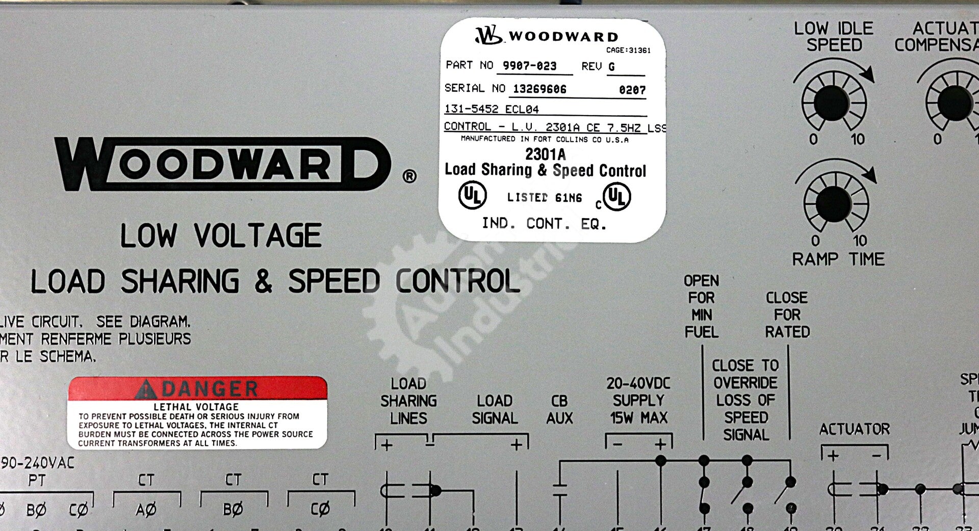 9907-023 By Woodward 85-132VAC 1-5VDC Forward Acting Speed Control Module NSNB