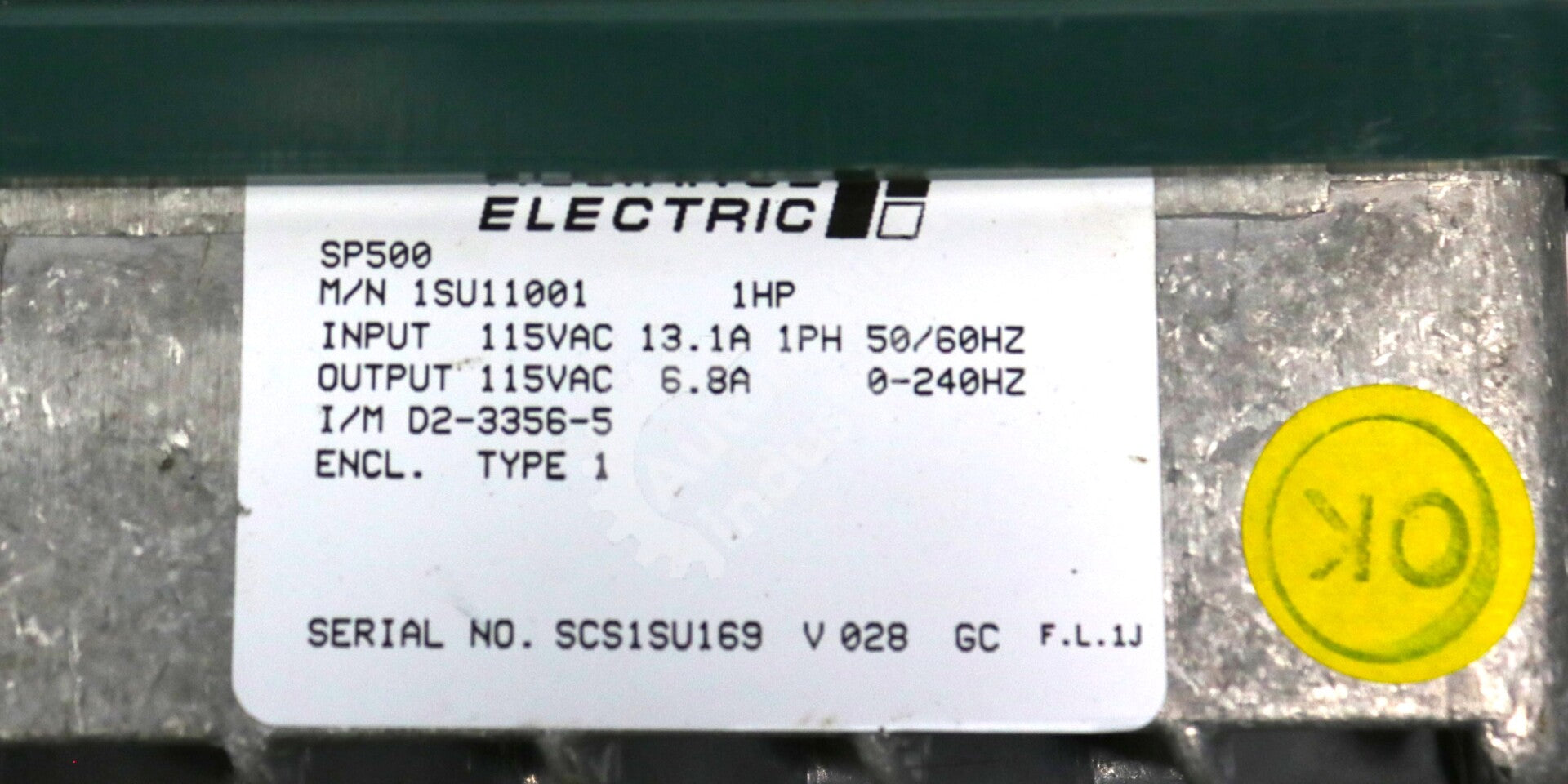 1SU11001 By Reliance Electric 1HP 3Phase AC Drive SP500 New Surplus No Box