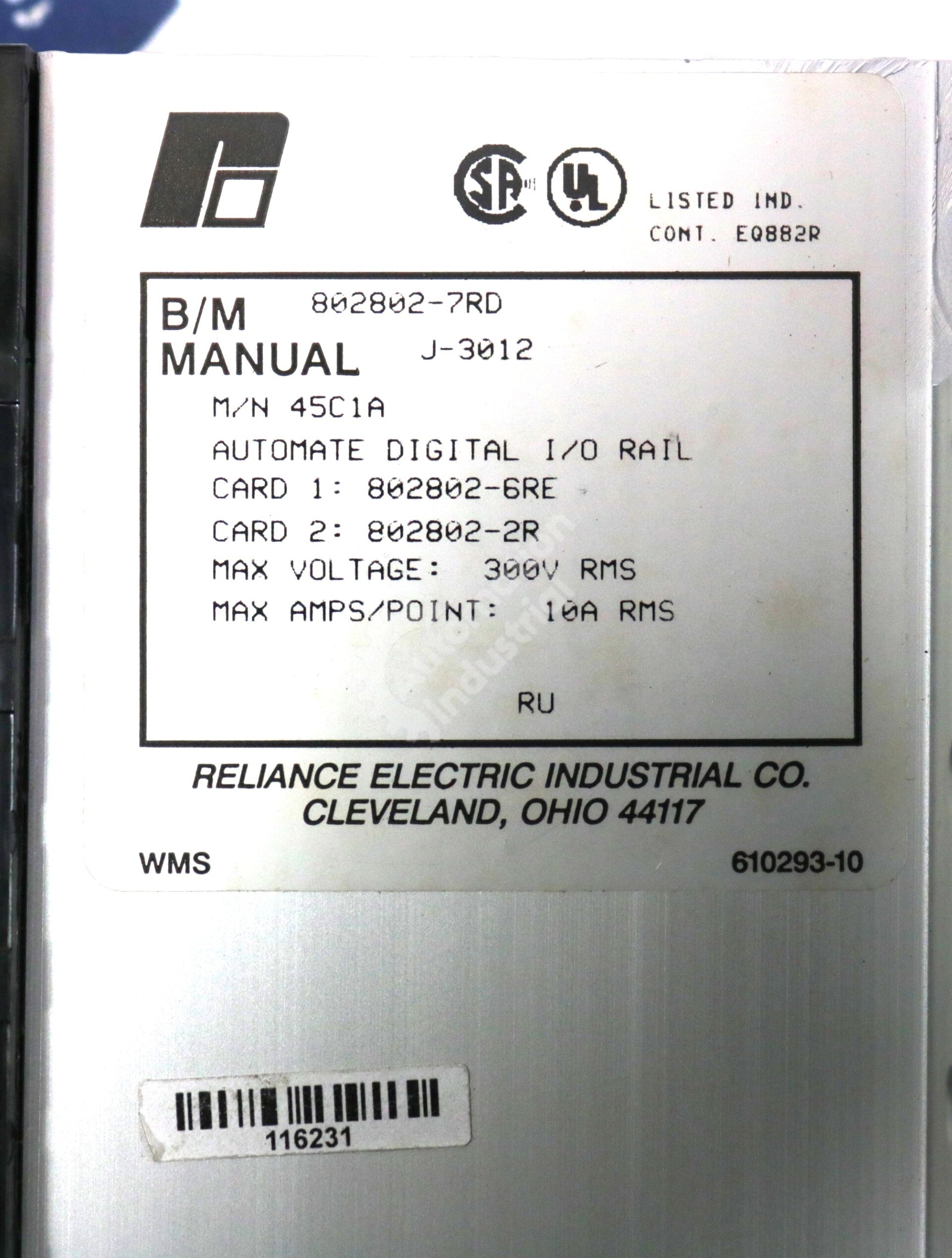 45C1 By Reliance Electric 45C1A Digital I/O Rail Controller New No Box AutoMate