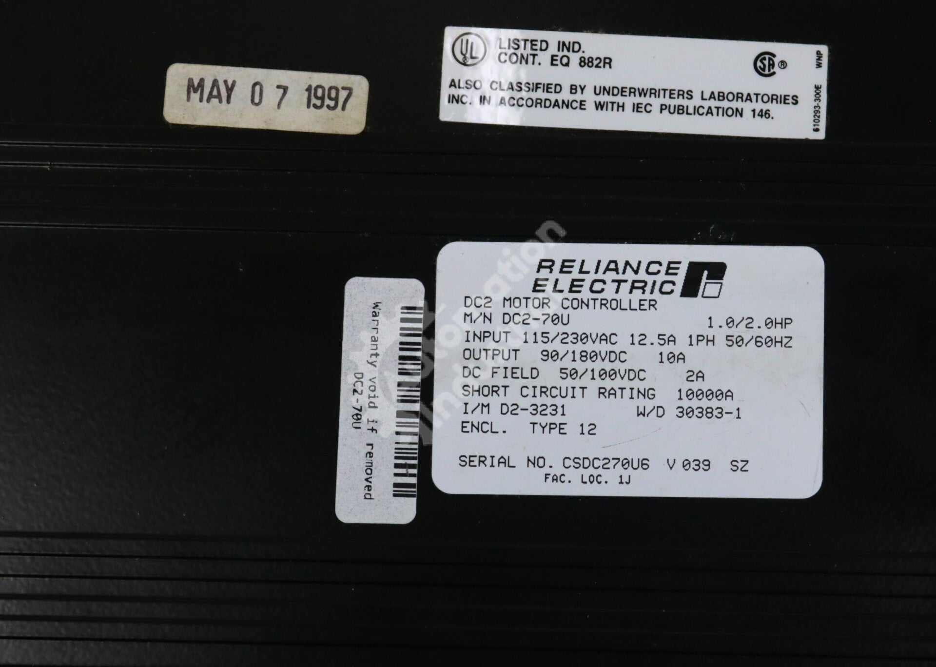 DC2-70U By Reliance Electric Variable Speed DC Drive DC2 Series NSNB