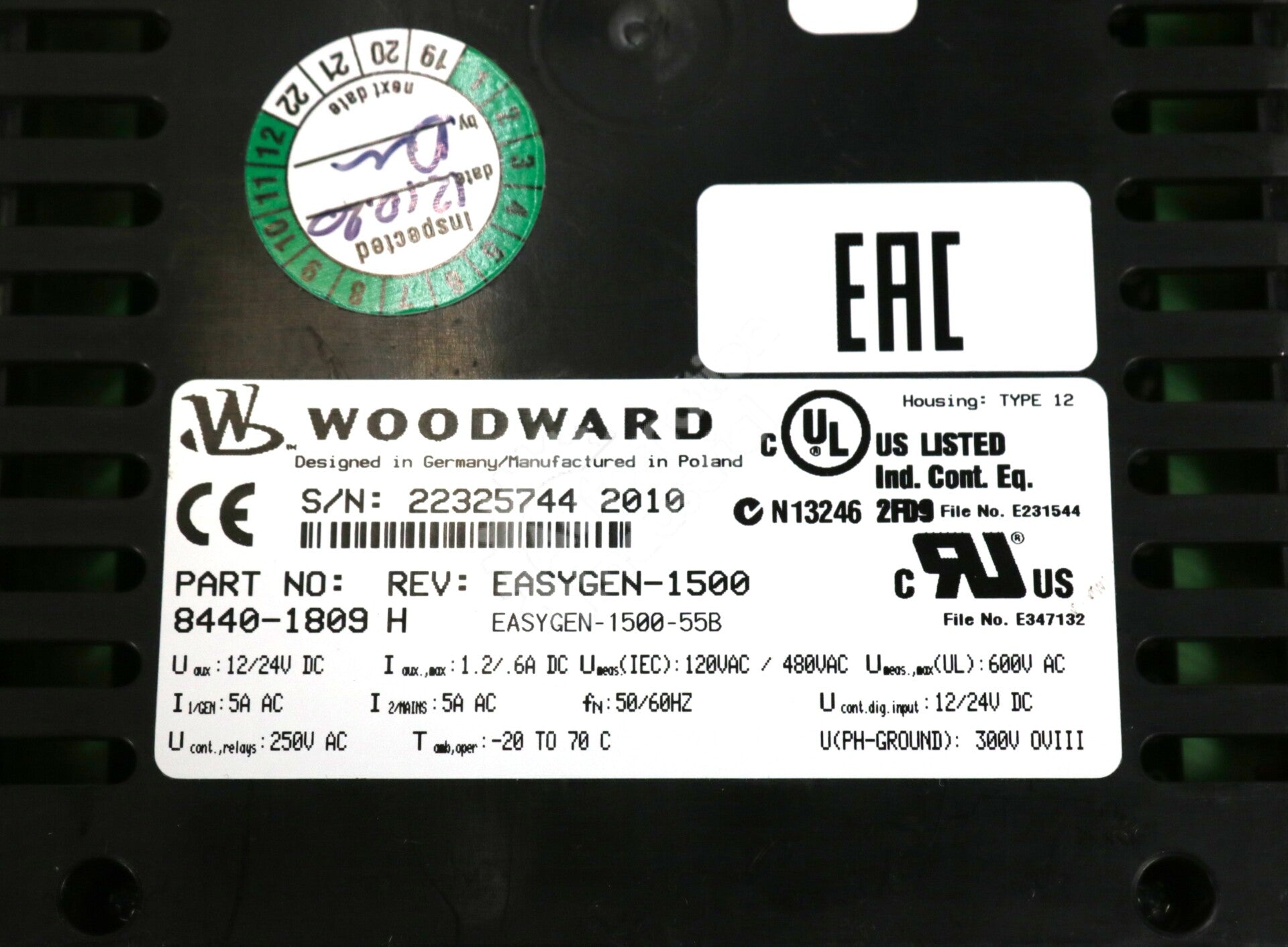 8440-1809 By Woodward EasyGen-1500 12-24VDC Genset LCD Control Interface NSNB