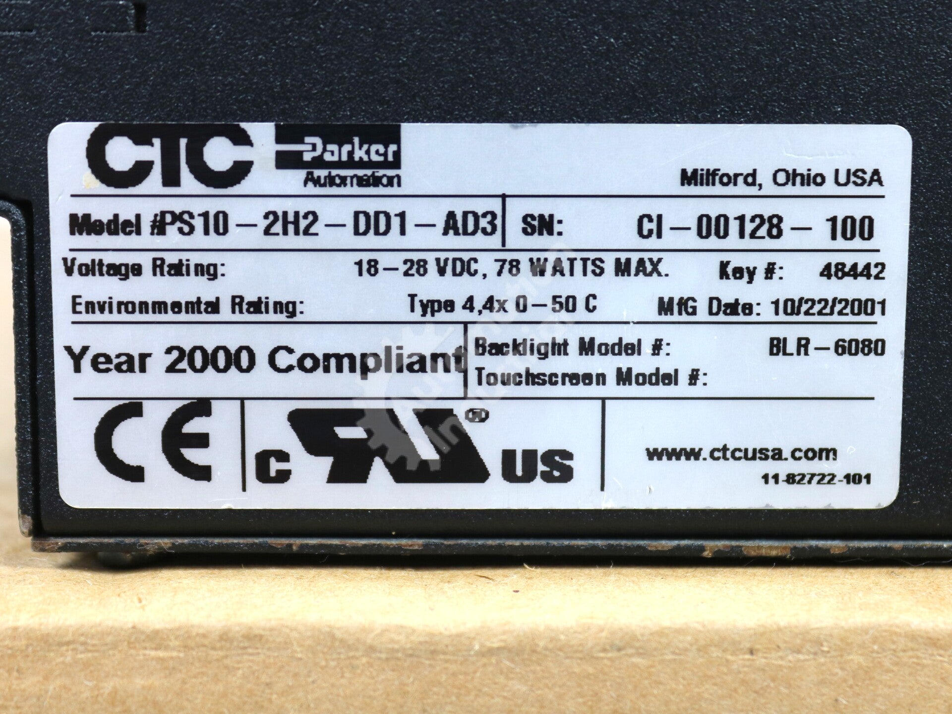 PS10-2H2-DD1-AD3 CTC Parker Automation 10.4In LCD PowerStation HMI