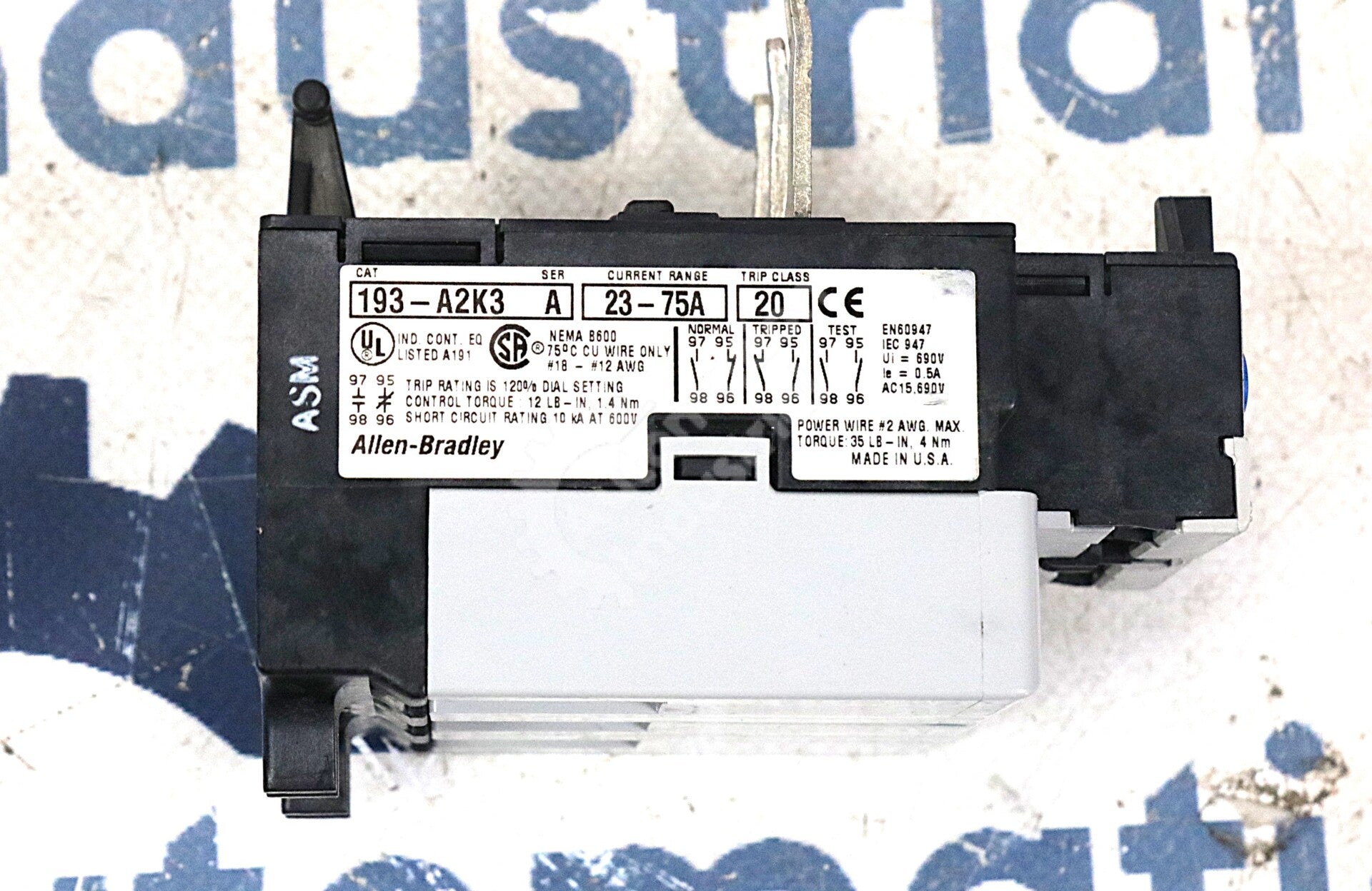 193-A2K3 By Allen Bradley 23–75 Amp Class 20 Solid-State Overload Relay