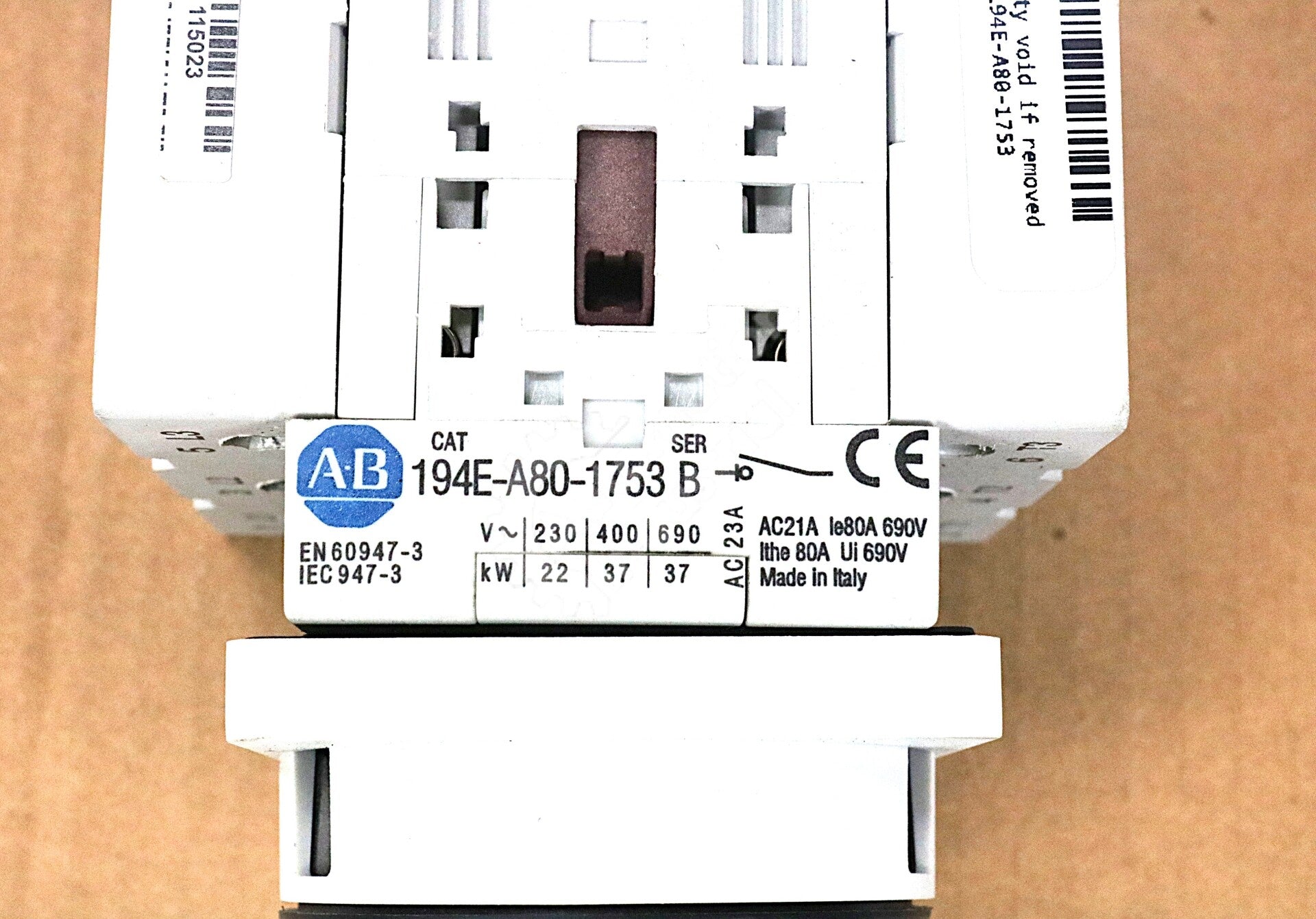 194E-A80-1753 By Allen Bradley 690VAC 80 Amps Non-fused Disconnect Switch