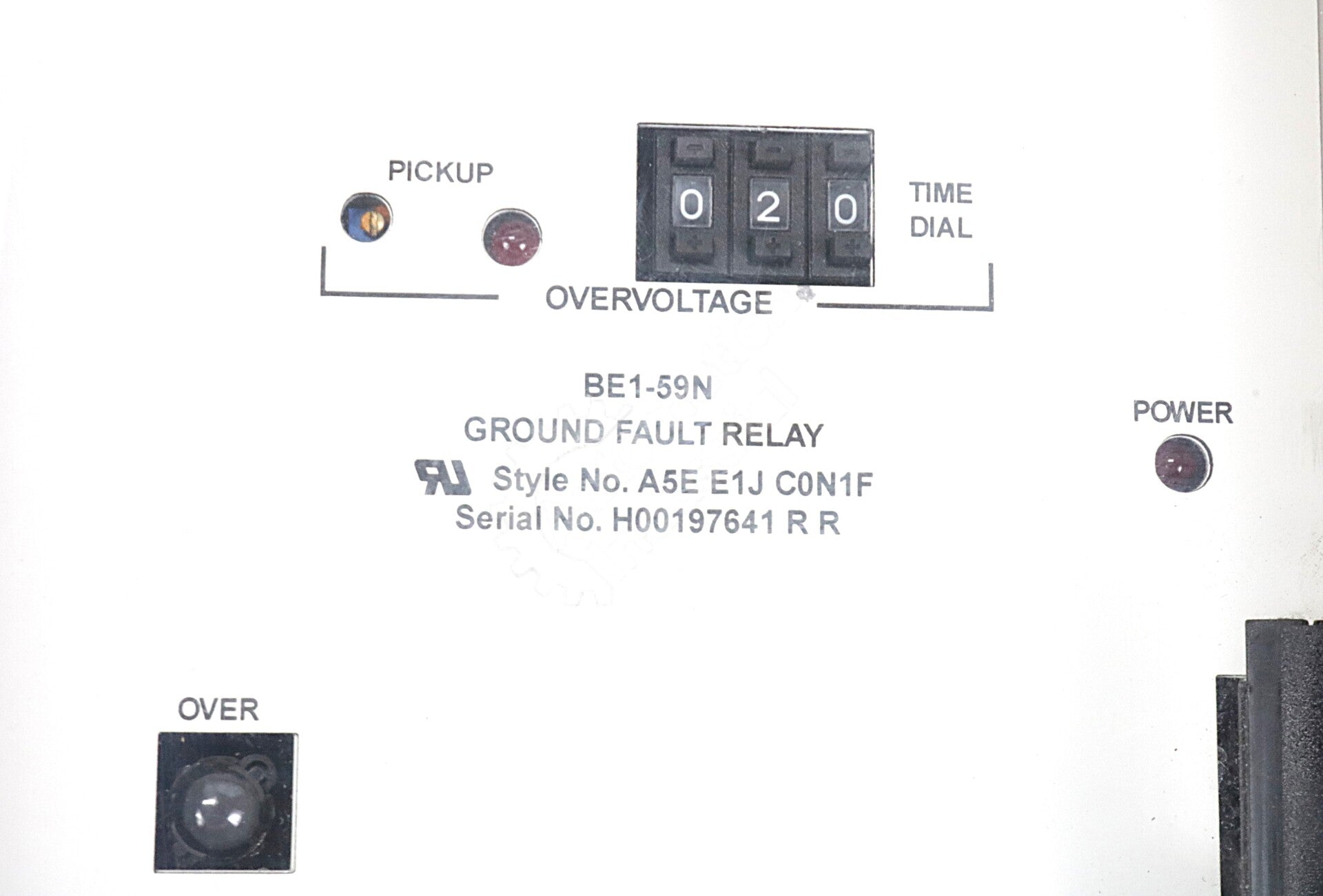 BE1-59N By Basler Electronic A5E E1J C0N1F Ground Fault Overvoltage Relay