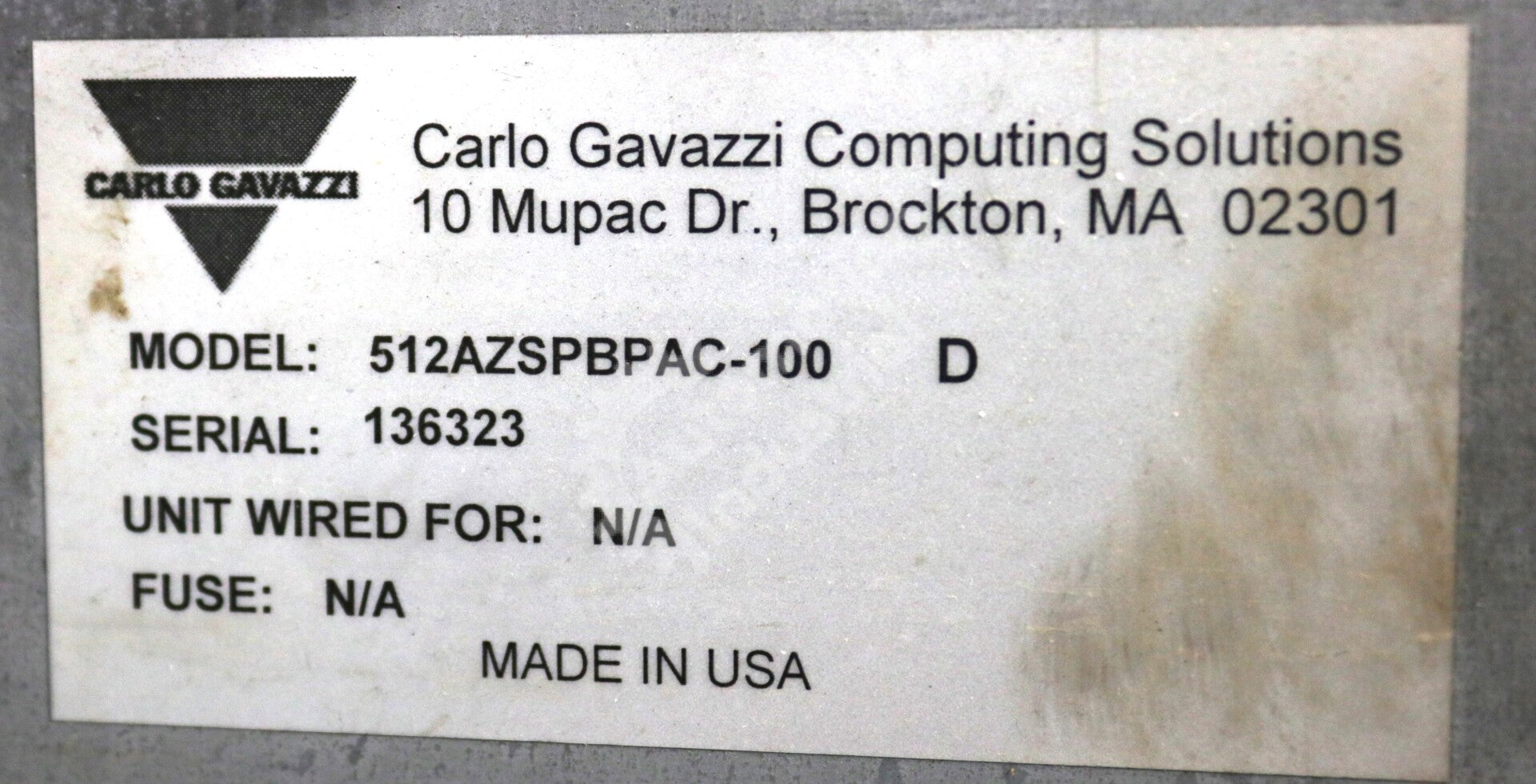 512AZSPBPAC-100 By Carlo Gavazzi/GE Chassis Module for Mark VI IS200