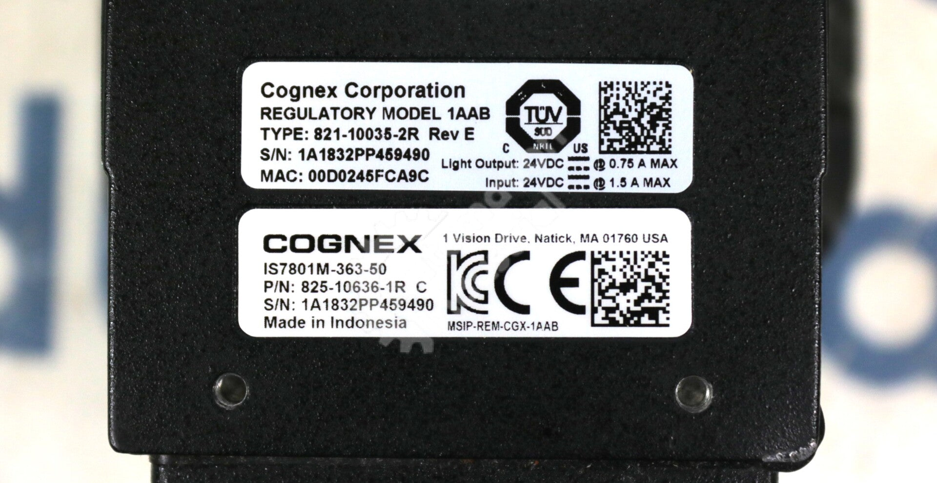 IS7801M-363-50 By Cognex In-Sight 7801 Monochrome 1.3MP Industrial Camera