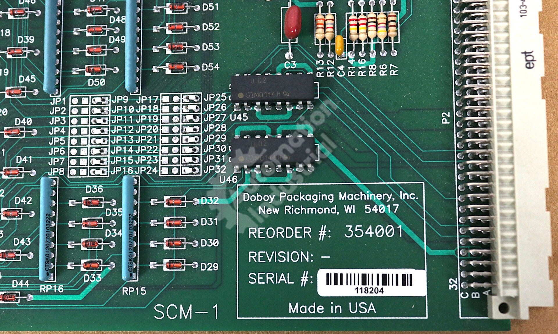 354001 By Doboy Packaging Machinery SCM-1 Three Port Connection I/O Board