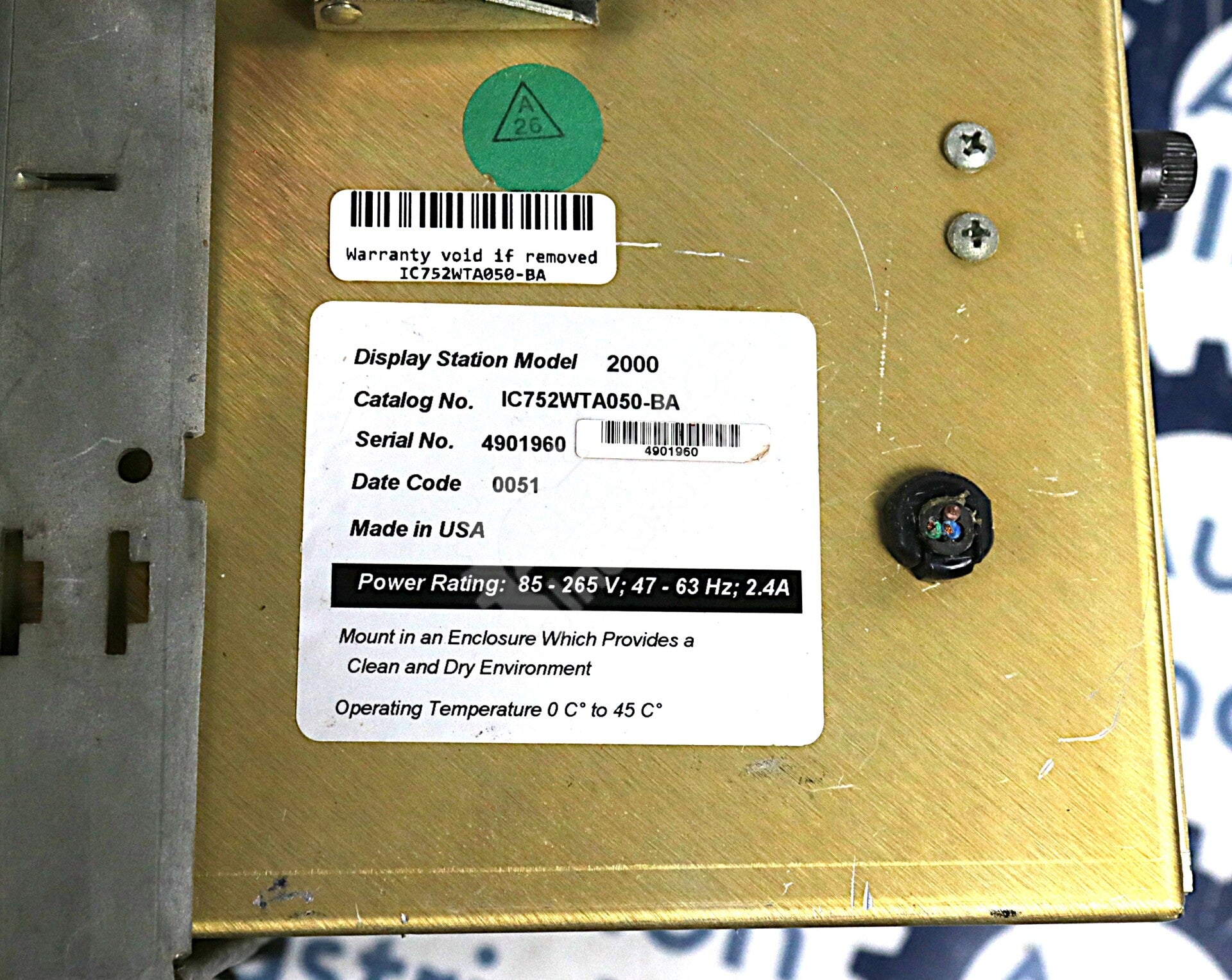 IC752WTA050-BA By GE Fanuc 265V Display Station Model