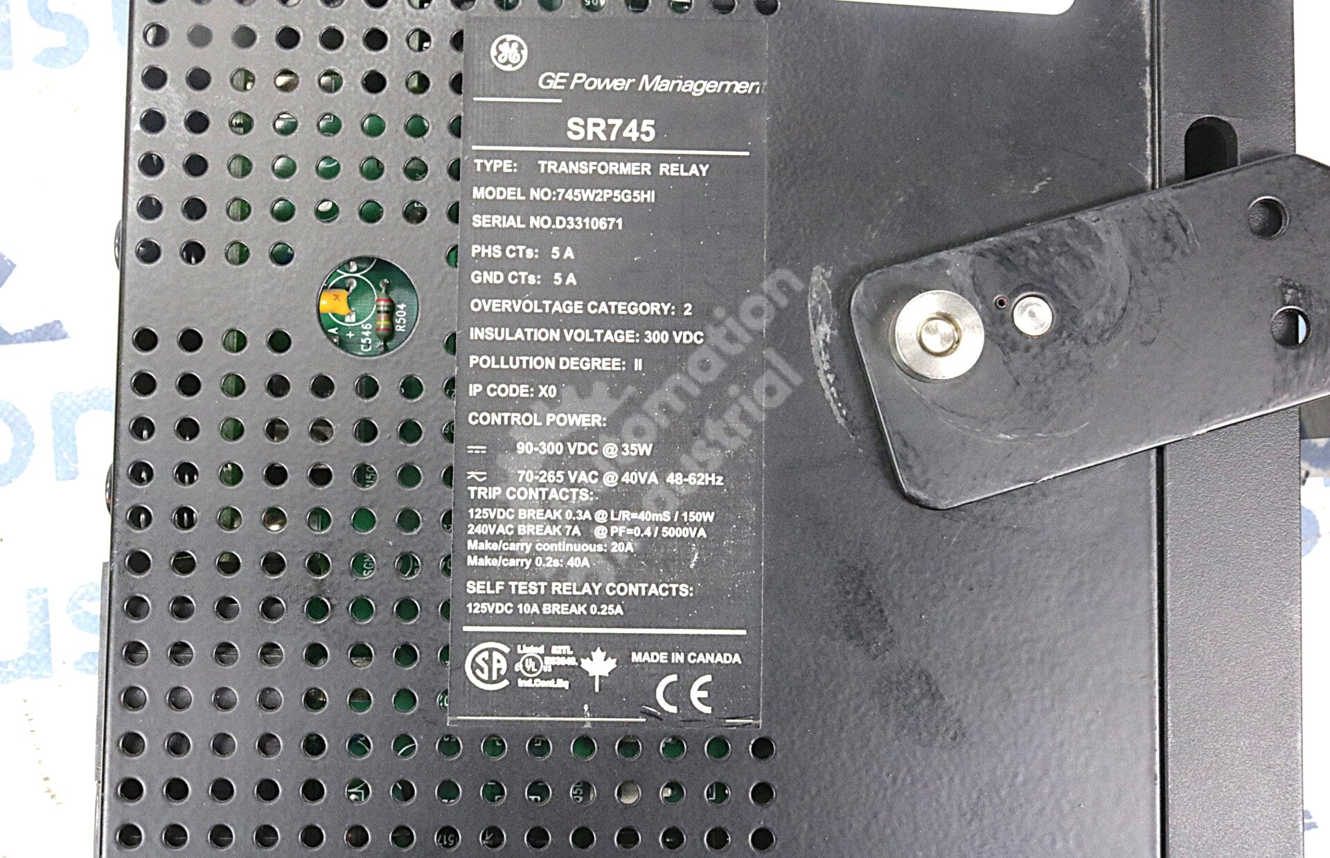 745-W2-P5-G5-HI By GE Multilin 5A Phase w Ethernet CT Transformer Mgmt Relay