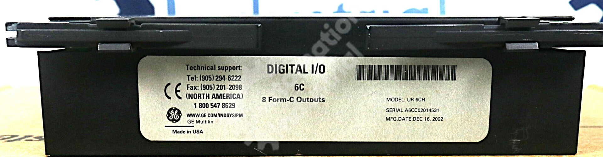 UR-6CH By GE Multilin 8 Form-C Outputs Digital Input/Output Module