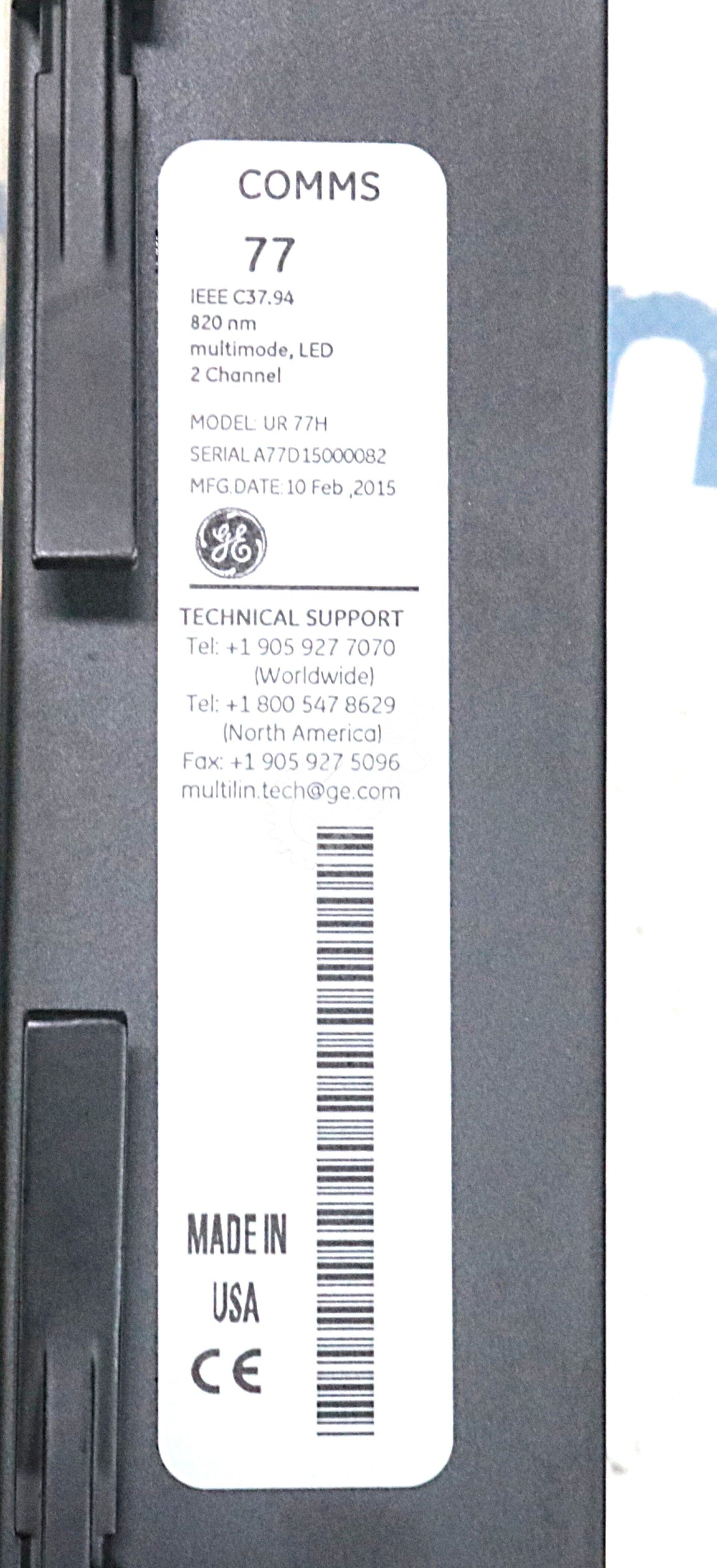 UR 77H By GE Multilin UR-77H 2 Channel 820 nm Multimode LED Inter-Relay Module
