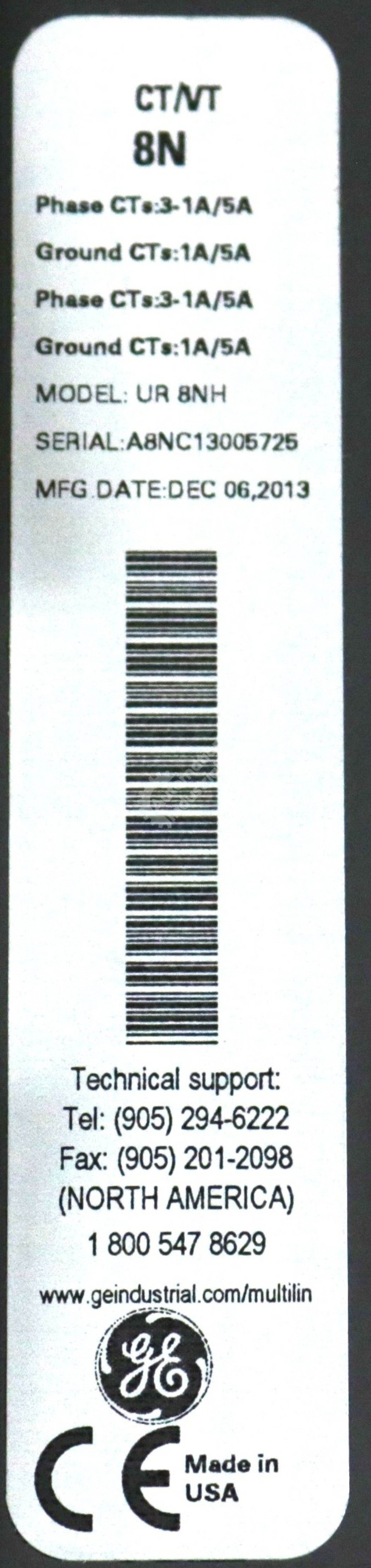 UR 8NH By GE Multilin12A0-0305-B3 CT/VT 8N UR Series Universal Relays