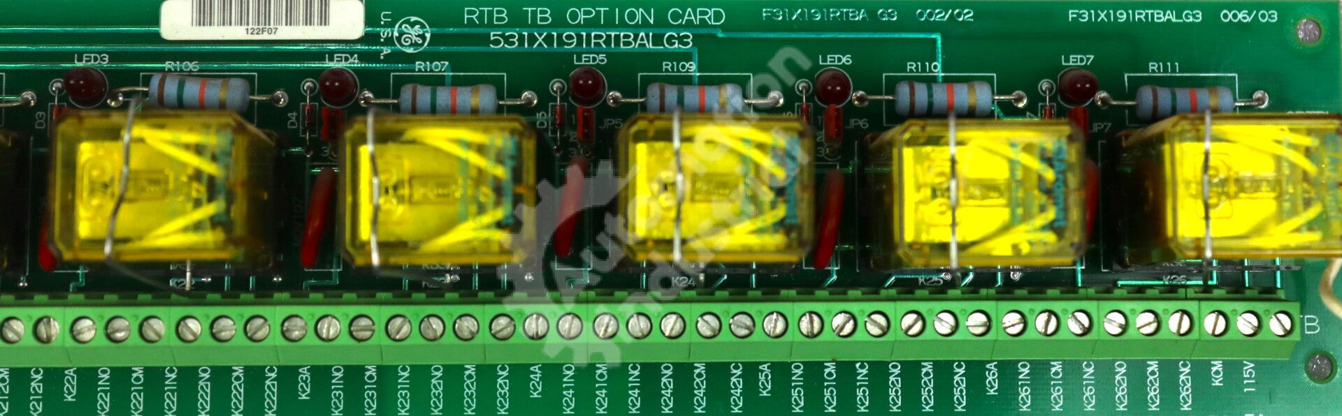 531X191RTBA1G3 By General Electric F31X191RTBALG3 Relay Terminal Board