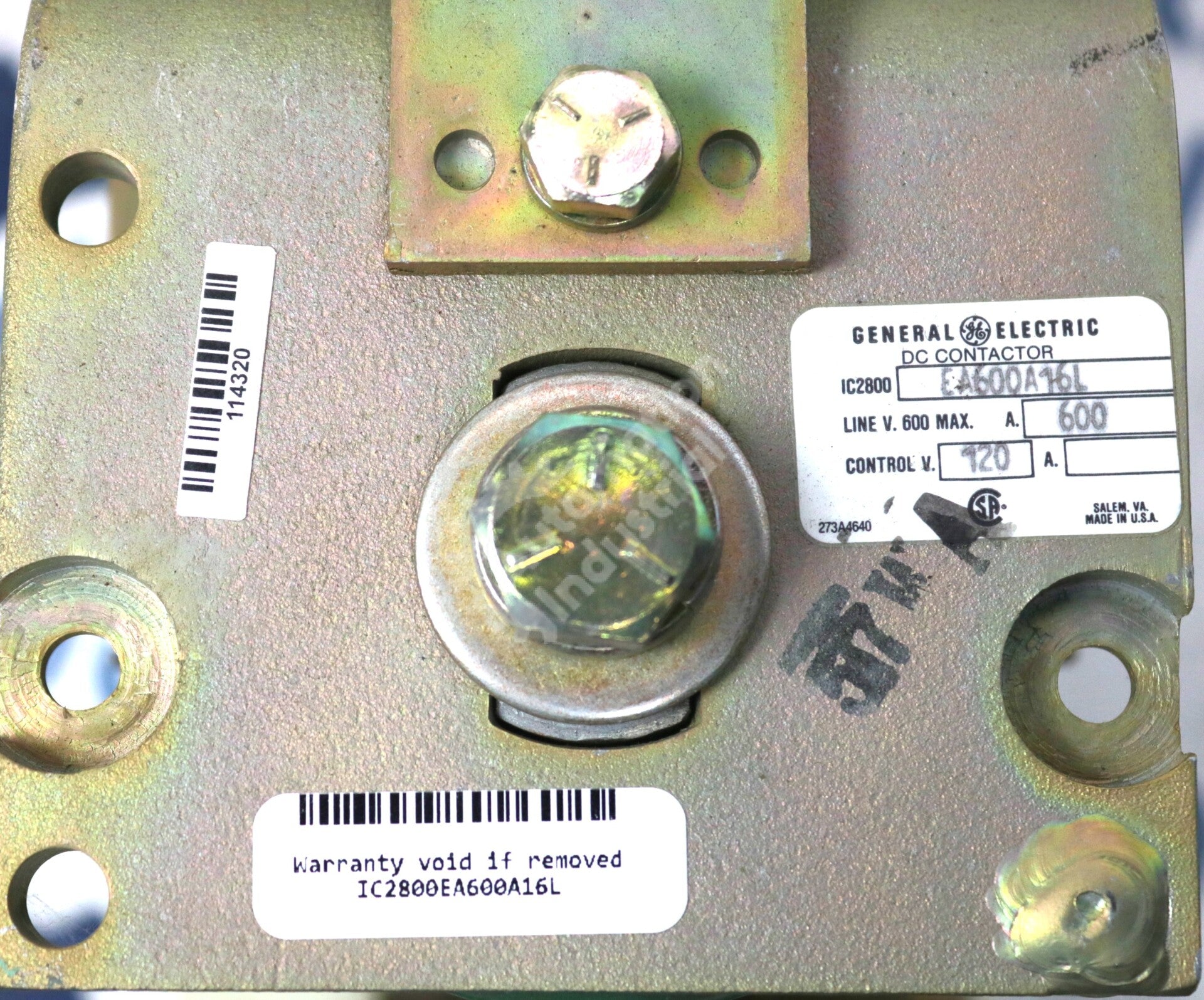 IC2800EA600A16L By General Electric 600 V Control 230-250 Coil DC Contractor