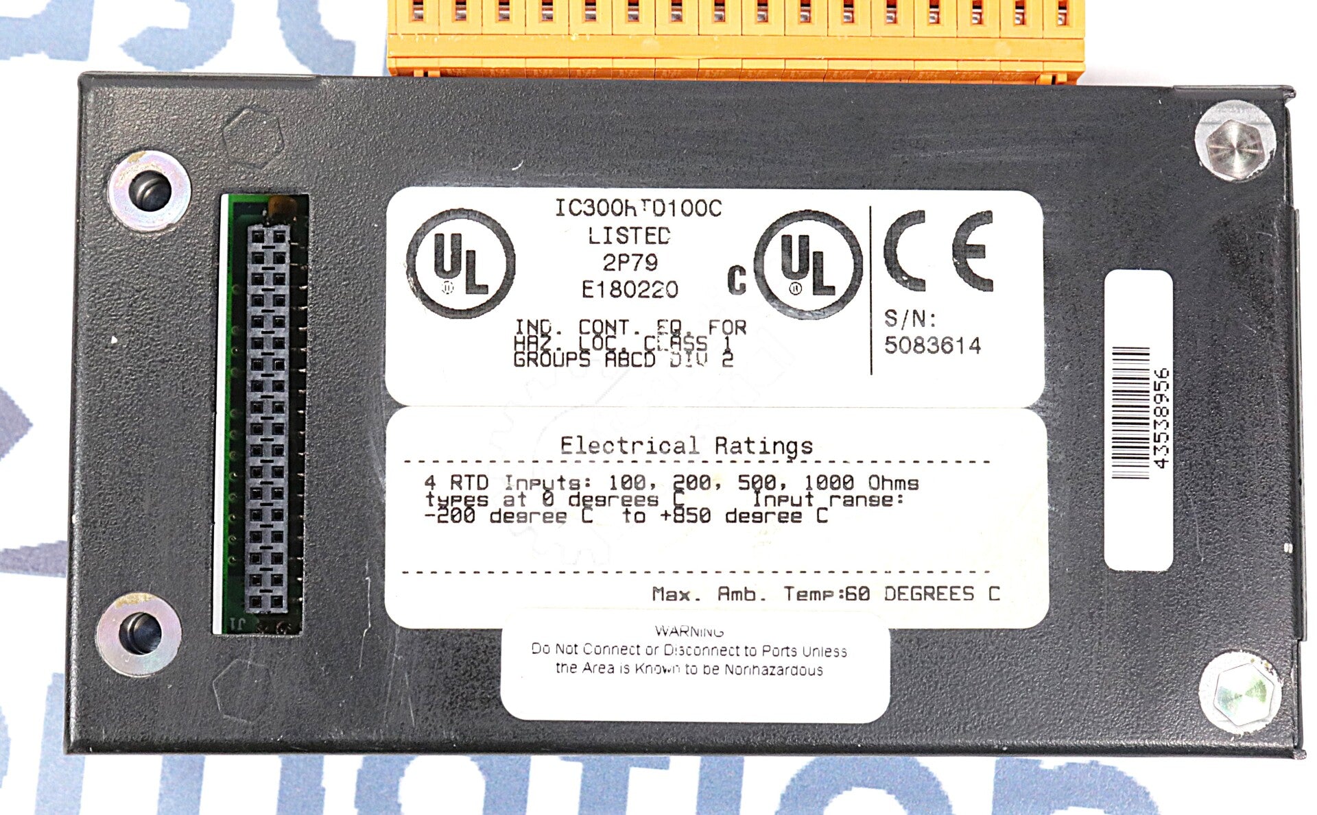 IC300RTD100 By General Electric IC300RTD100C 4 Channel 100 RTD Input