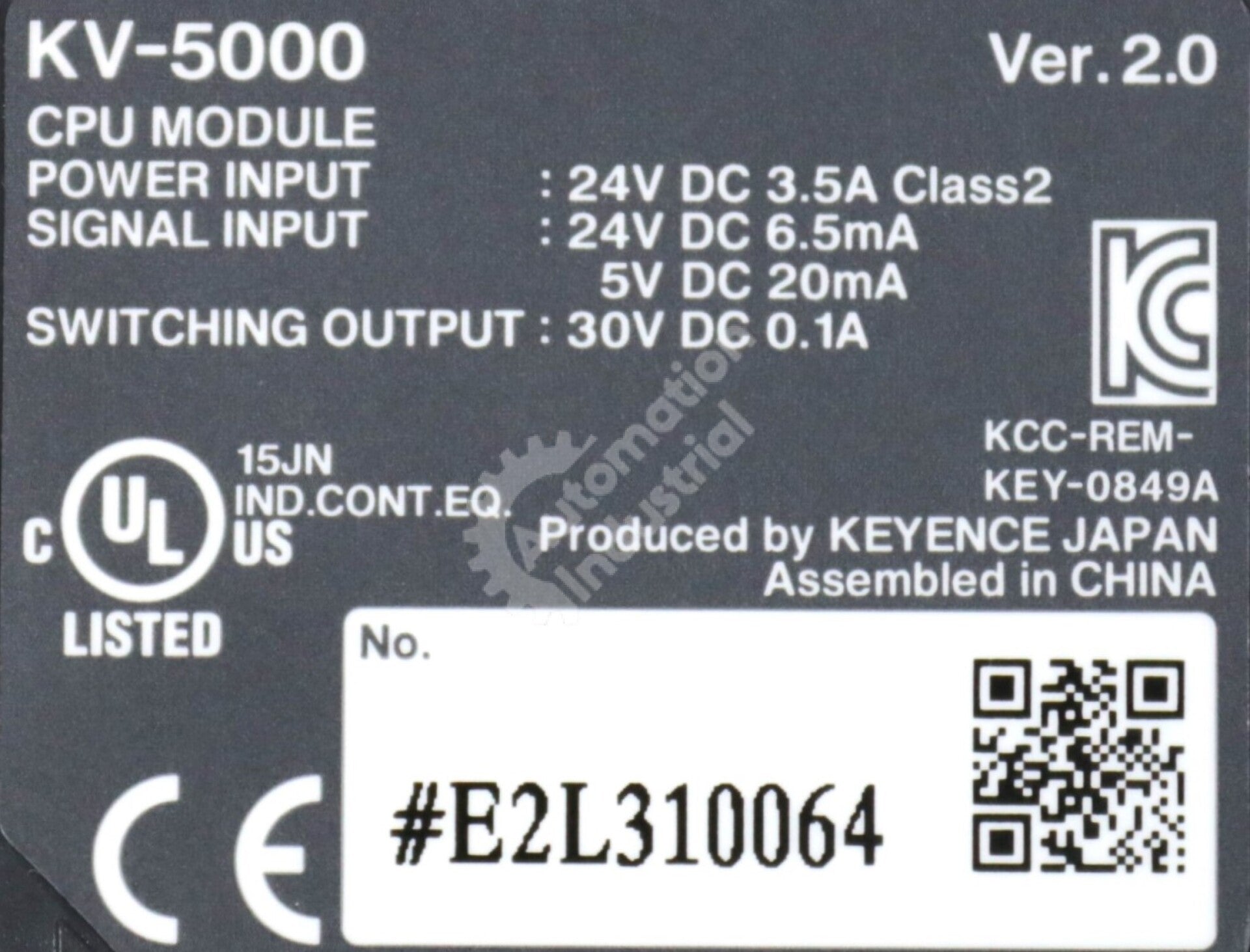 KV-5000 By Keyence High-Performance Programmable Controller KV PLC Series