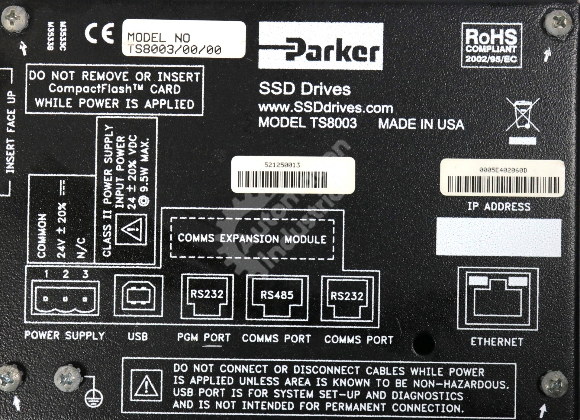 TS8003/00/00 By Parker Eurotherm SSD Human-Machine Interface TS8000 Series