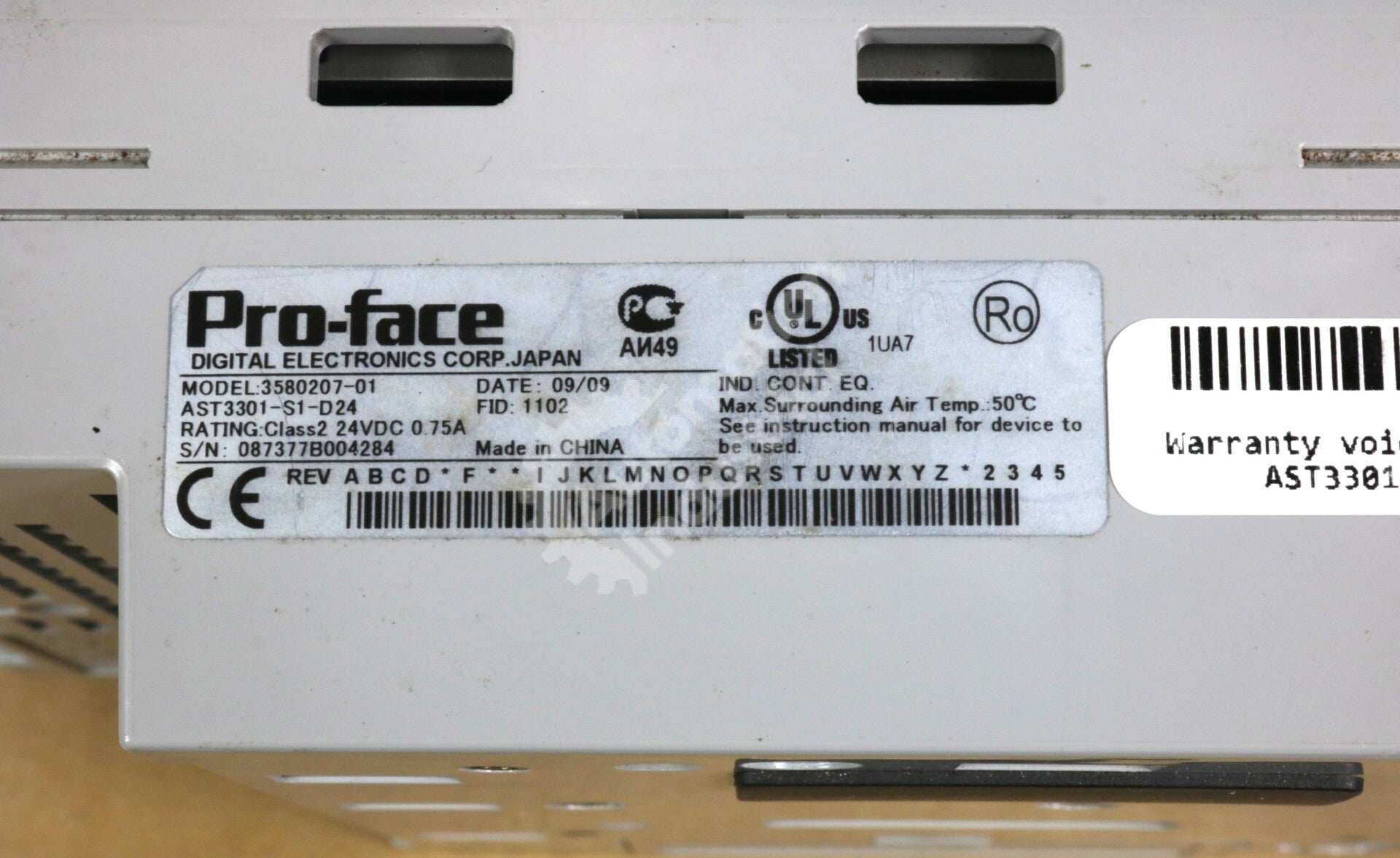 AST3301-S1-D24 By Proface 3580207-01 24VDC 5In Display Operator Interface