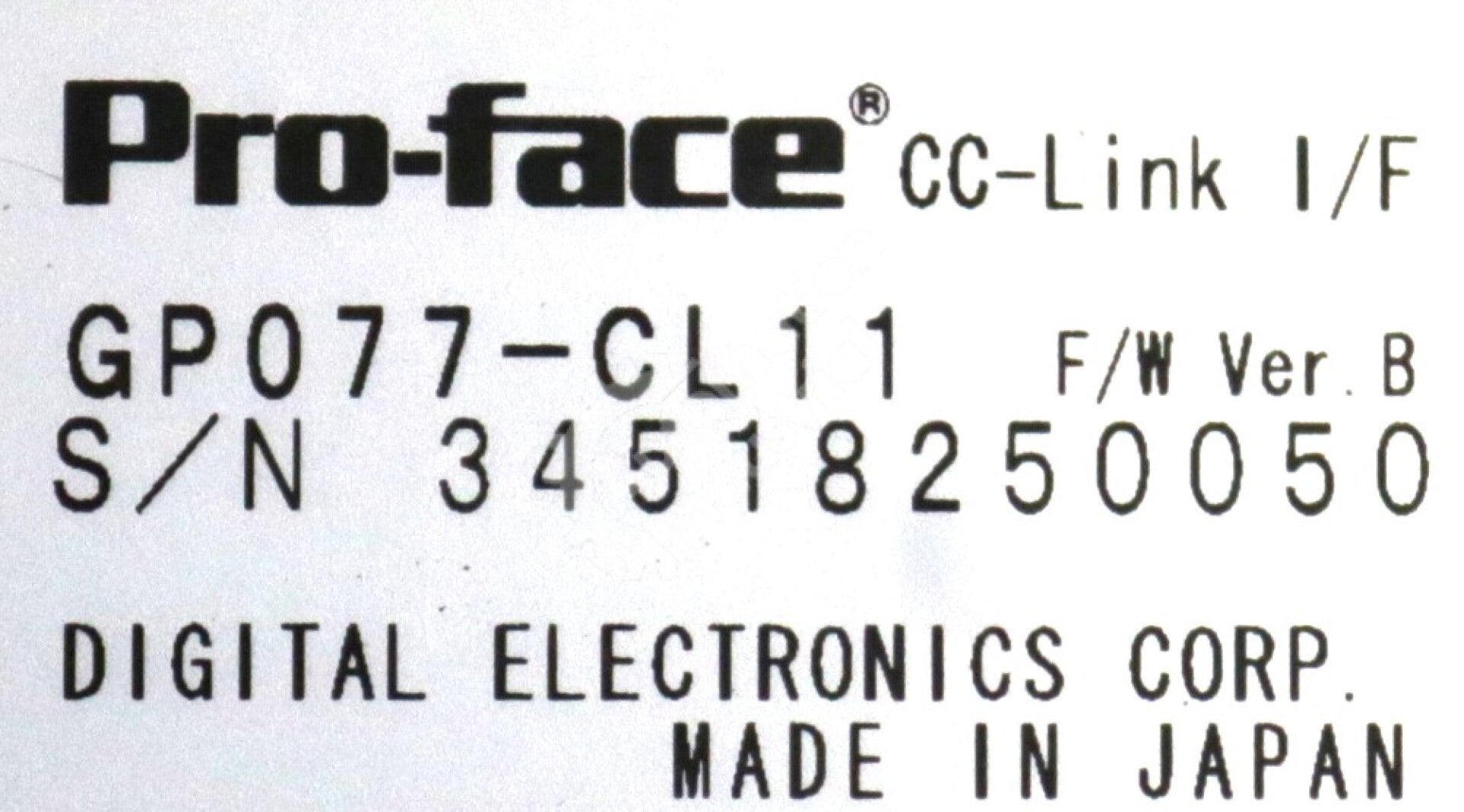 GP077-CL11 By Proface Xycom CC-Link I/F Unit GP-70 Series