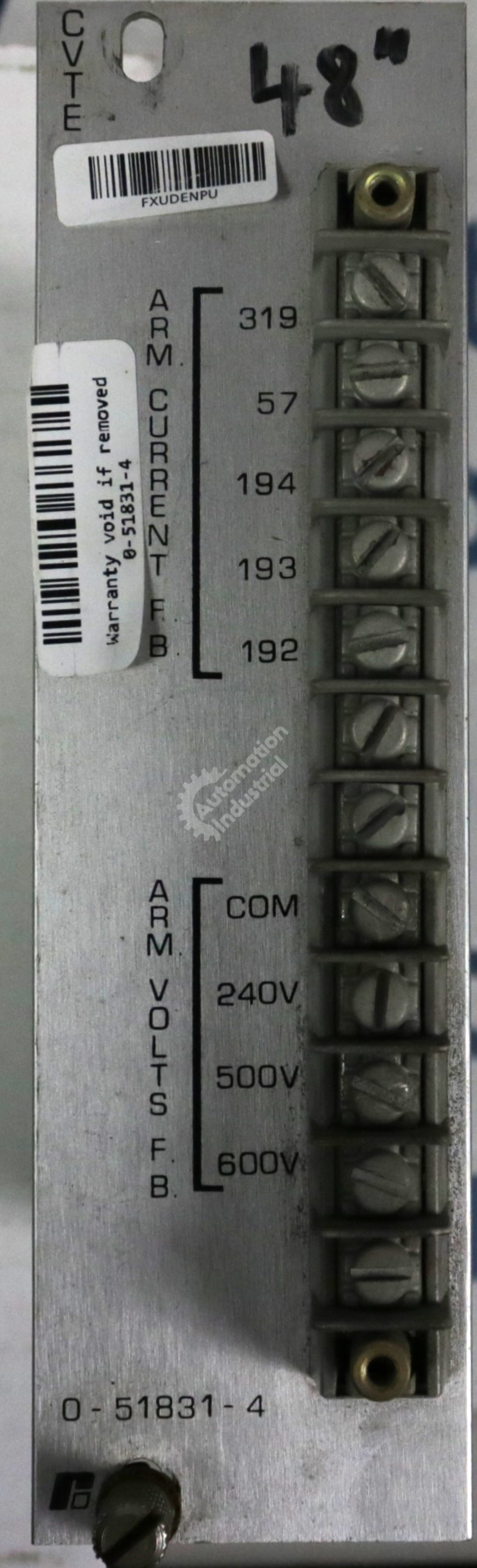 0-51831-4 By Reliance Printed Current Voltage Board MaxPak Plus