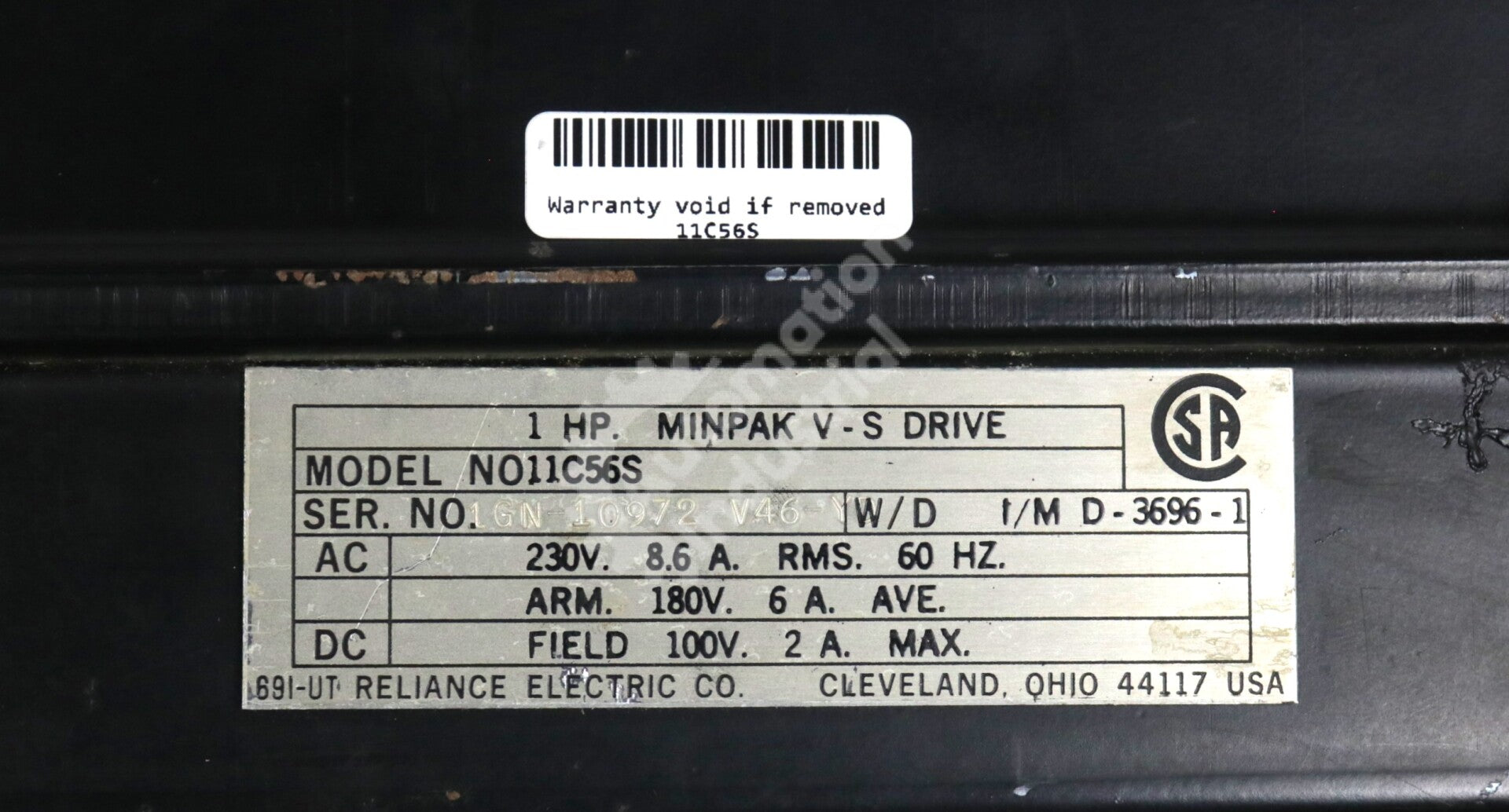 11C56S By Reliance Electric MinPak DC Drive MinPak Plus Series