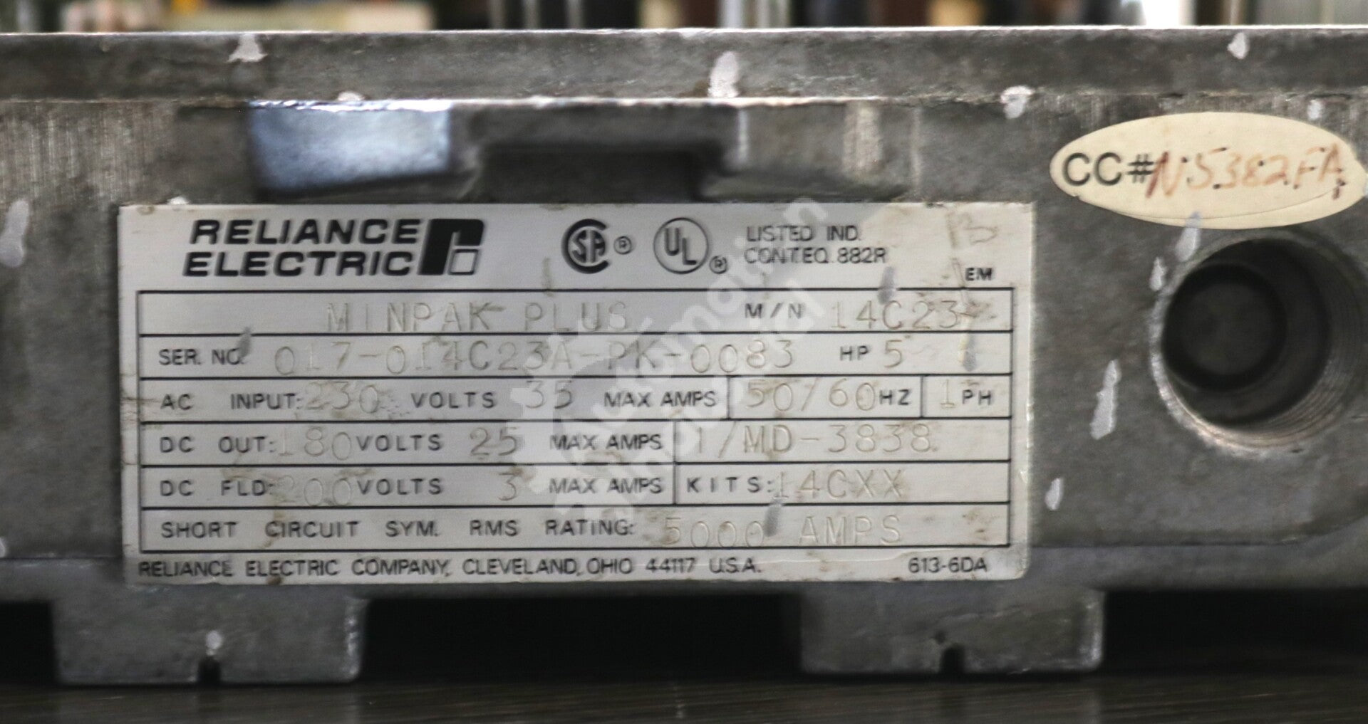 14C23 By Reliance Electric Single Phase 1.5 HP 35 AMP Compact Drive MinPak Plus