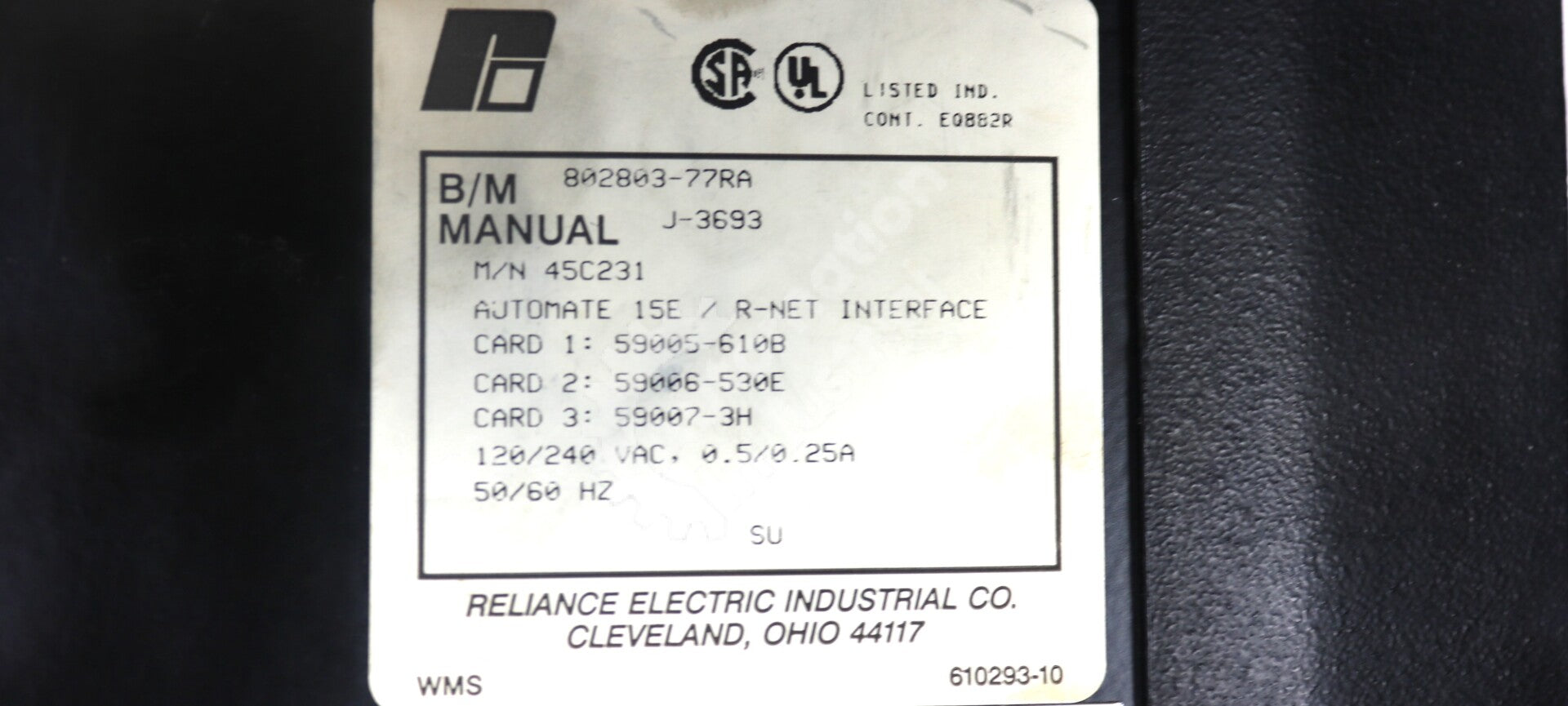 45C231 By Reliance Electric J-3693 15E/R-Net Interface PMG Controller AutoMate