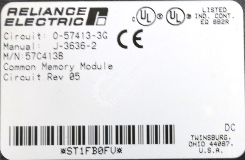 57C413B By Reliance Electric 64K Common Memory Module AutoMax