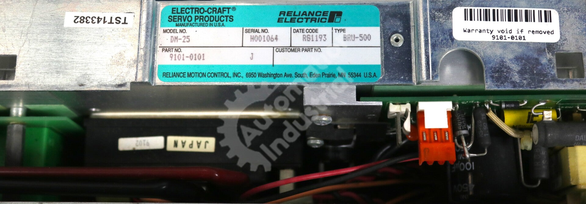 9101-0101 By Reliance Electric DM-25 Brushless Servo Drive BRU-500 Series