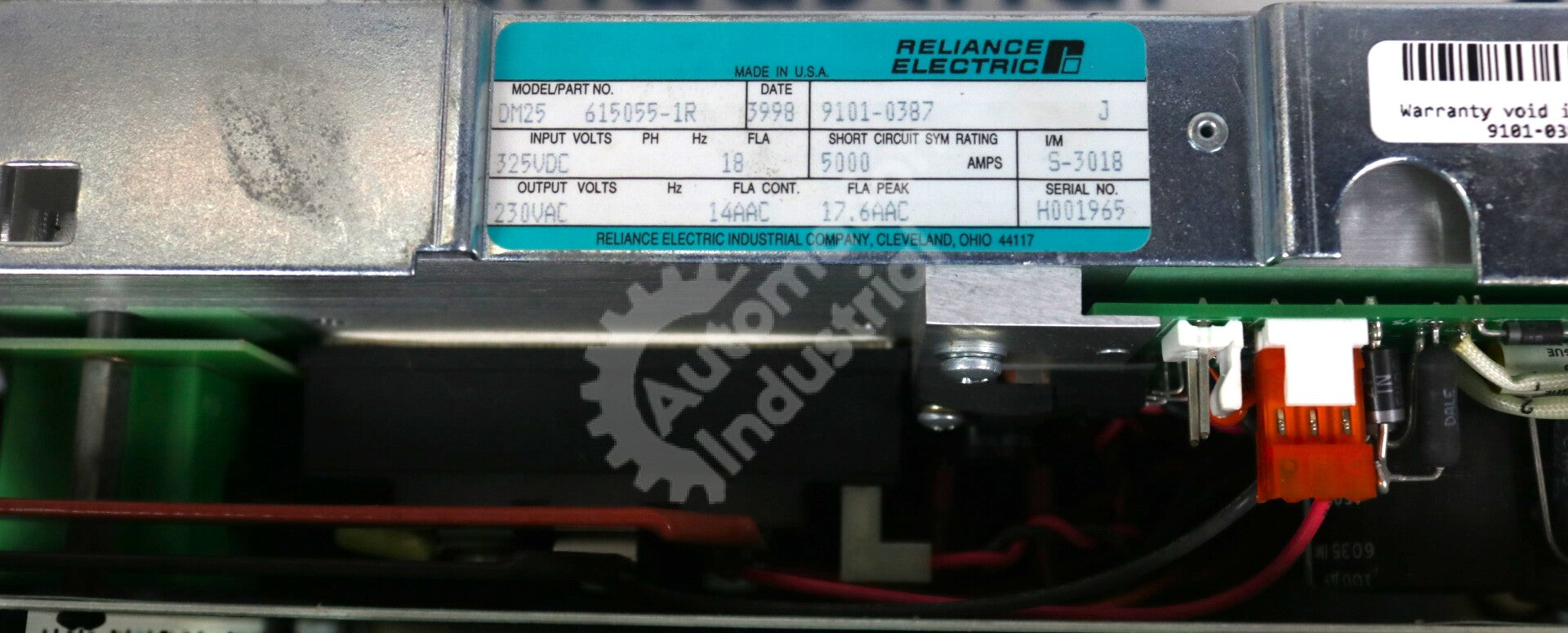 9101-0387 By Reliance DM-25 615055-1R Brushless Servo Drive AutoMax SA500 Series