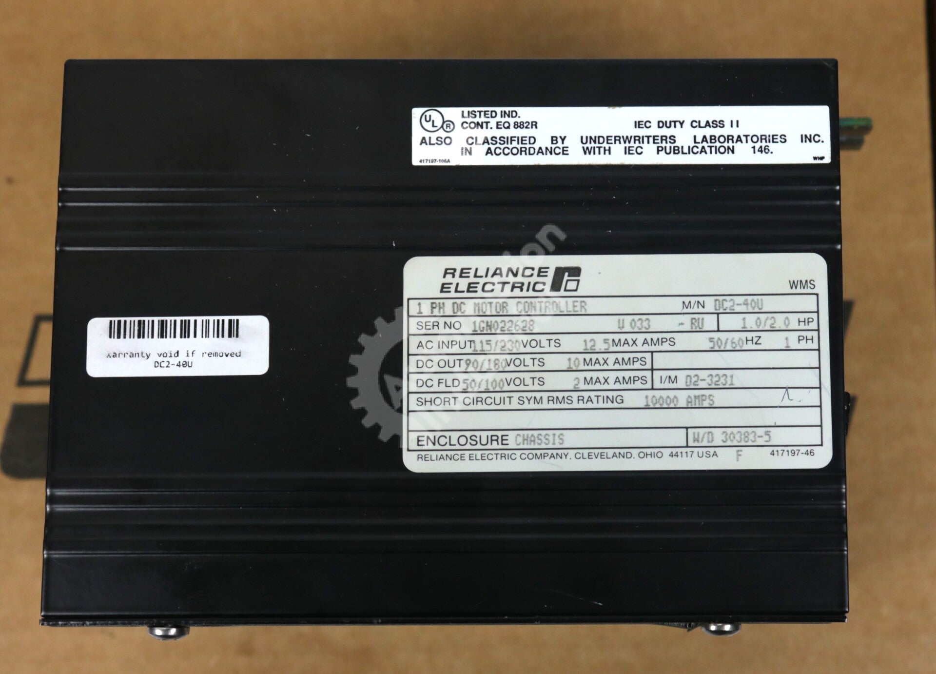 DC2-40U By Reliance Electric Variable Speed DC Drive DC2 Series