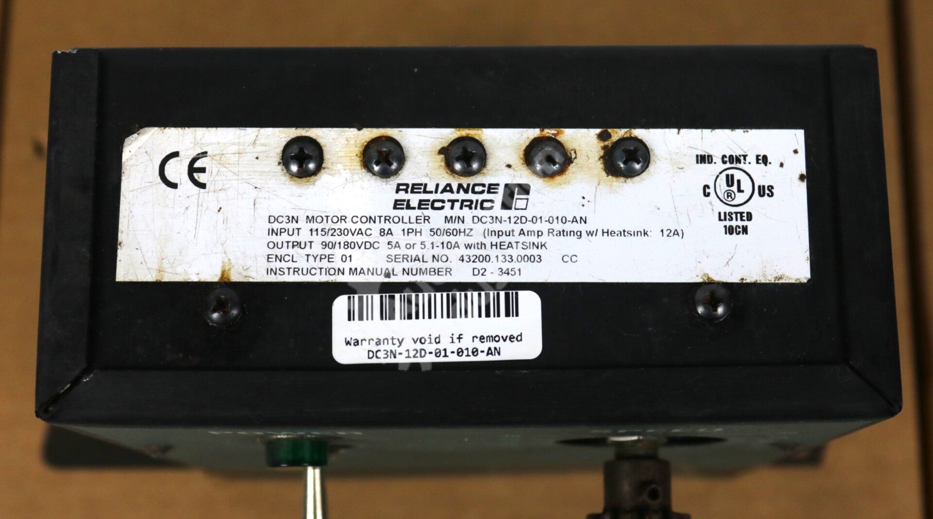 DC3N-12D-01-010-AN By Reliance Electric Non-Regenerative DC Drive