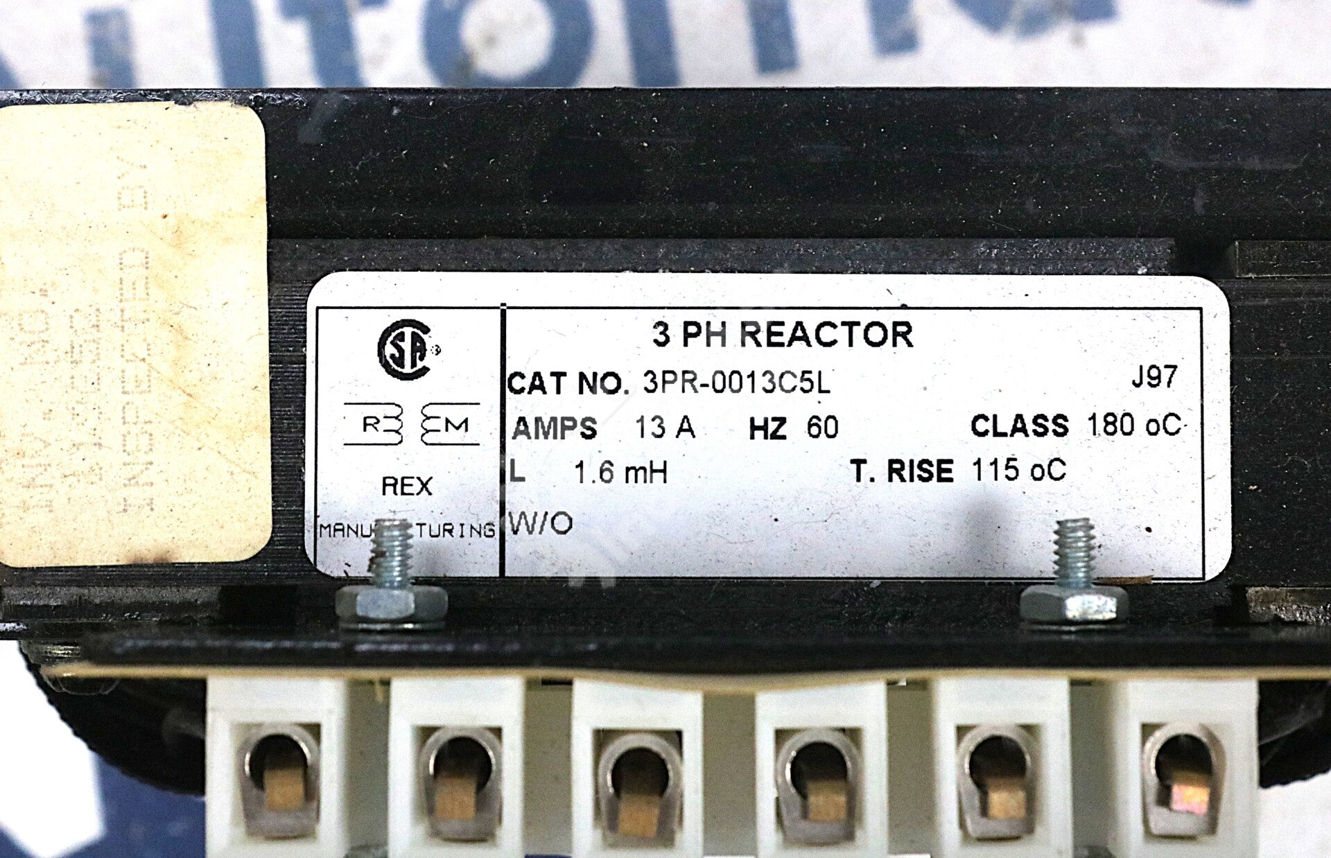 3PR-0013C5L By Rex Manufacturing 13A 60Hz 3 Phase Line Reactor