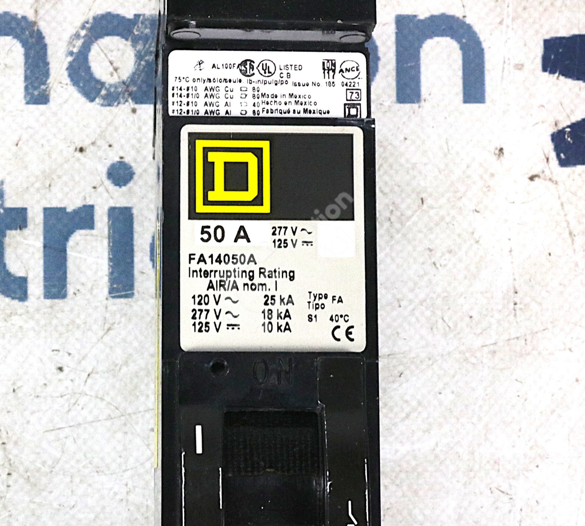 FA14050A By Square D 120/277V 50/60Hz 50A 1-Pole, Circuit Breaker