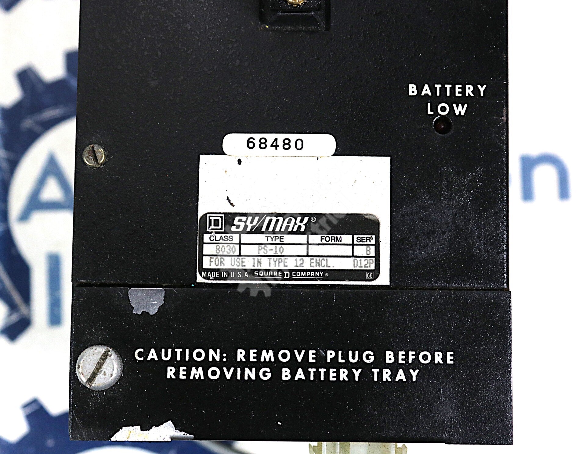 PS-10 By Square D Sy/Max Class 8030 120VAC 50/60HZ Power Supply