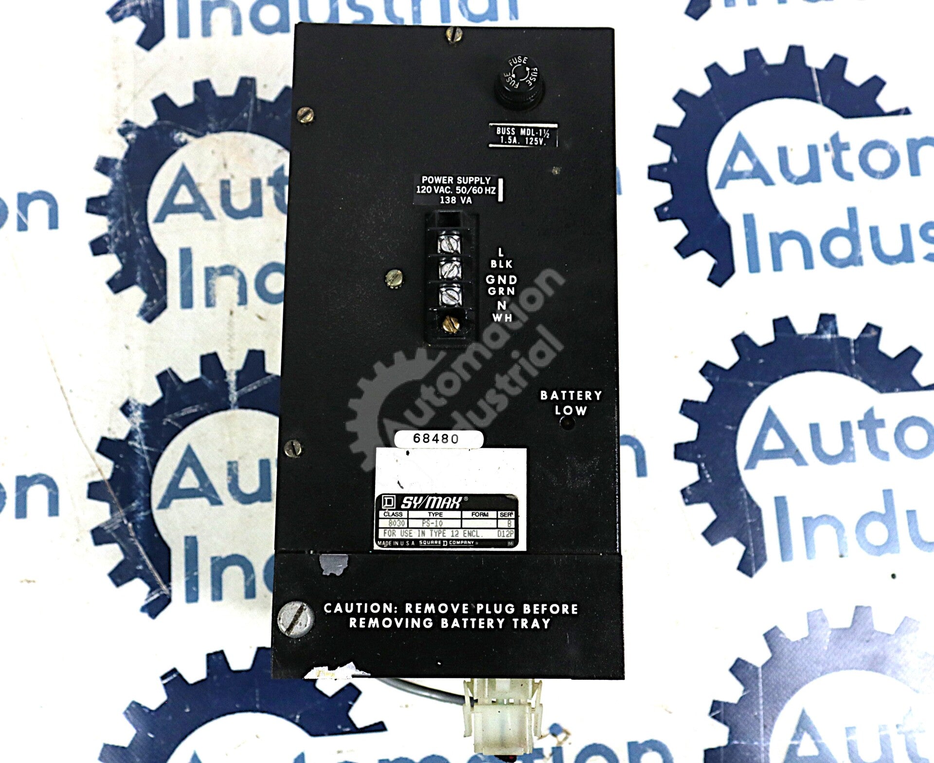 PS-10 By Square D Sy/Max Class 8030 120VAC 50/60HZ Power Supply